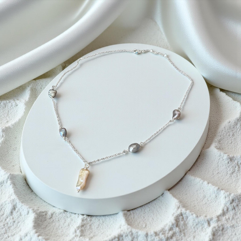 Silver Tide Baroque Pearl Necklace