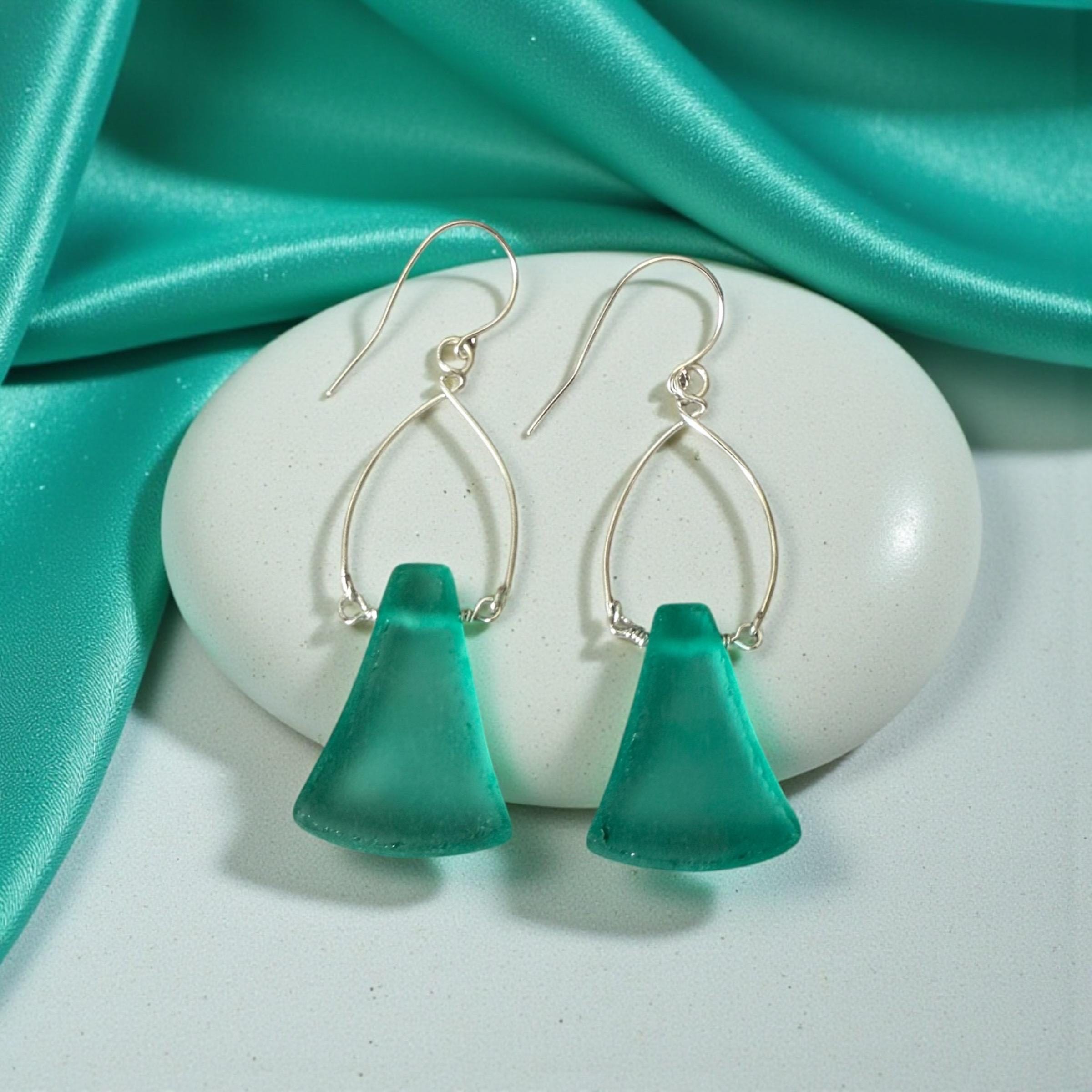 Tidal Crest Sea Glass Earrings