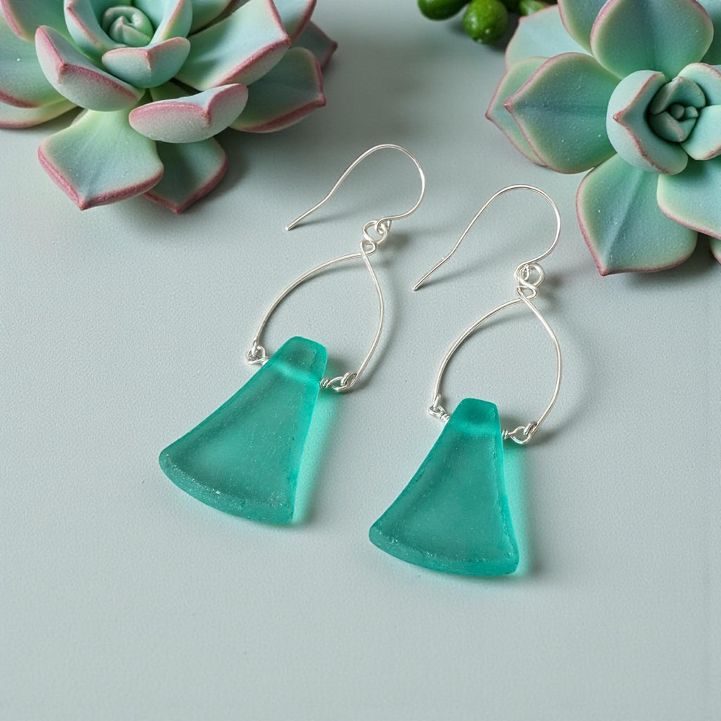 Tidal Crest Sea Glass Earrings