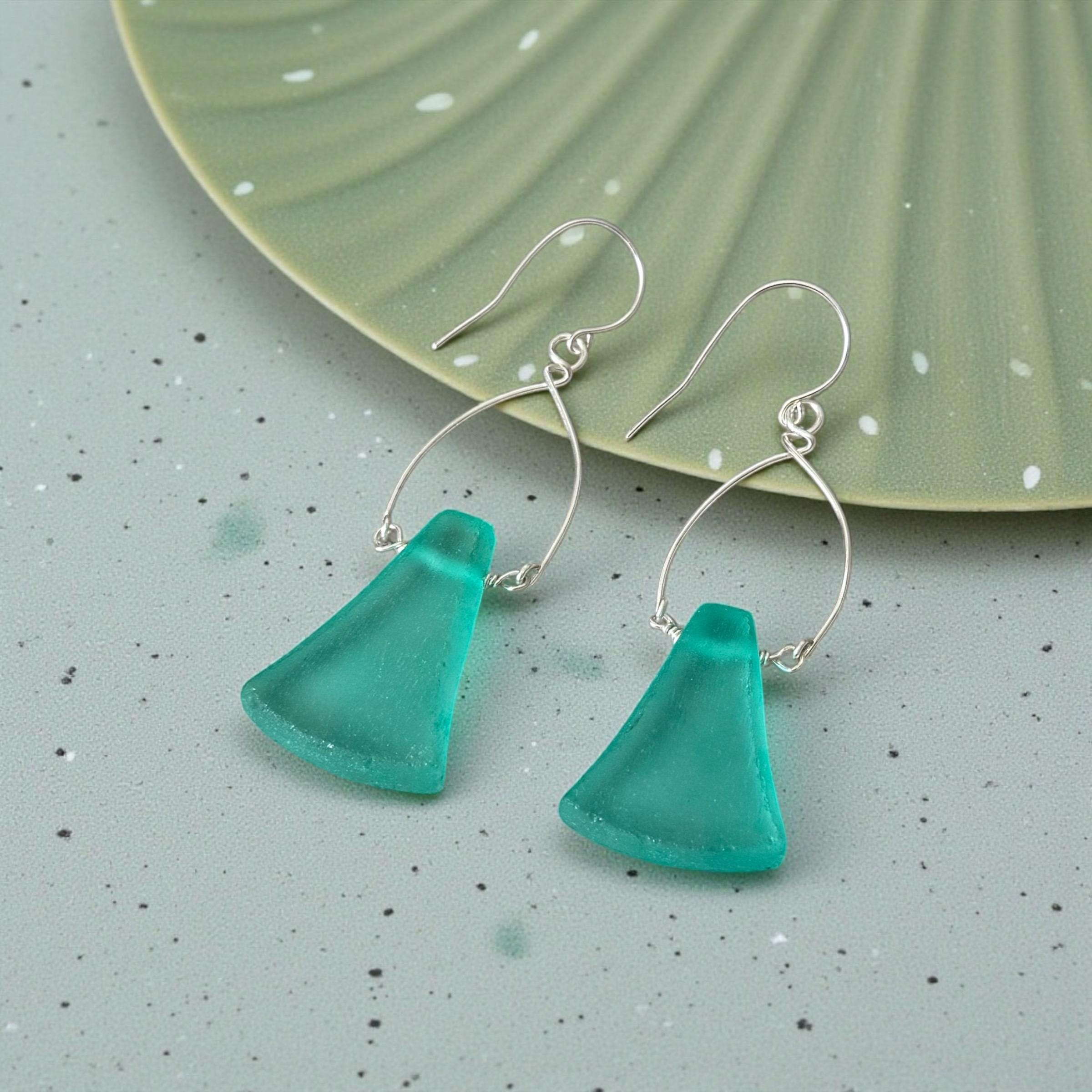 Tidal Crest Sea Glass Earrings