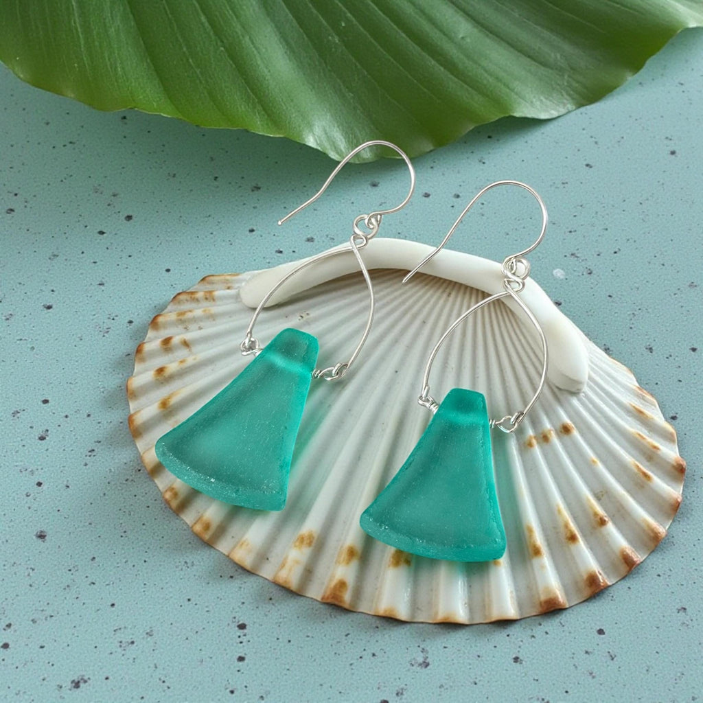 Tidal Crest Sea Glass Earrings