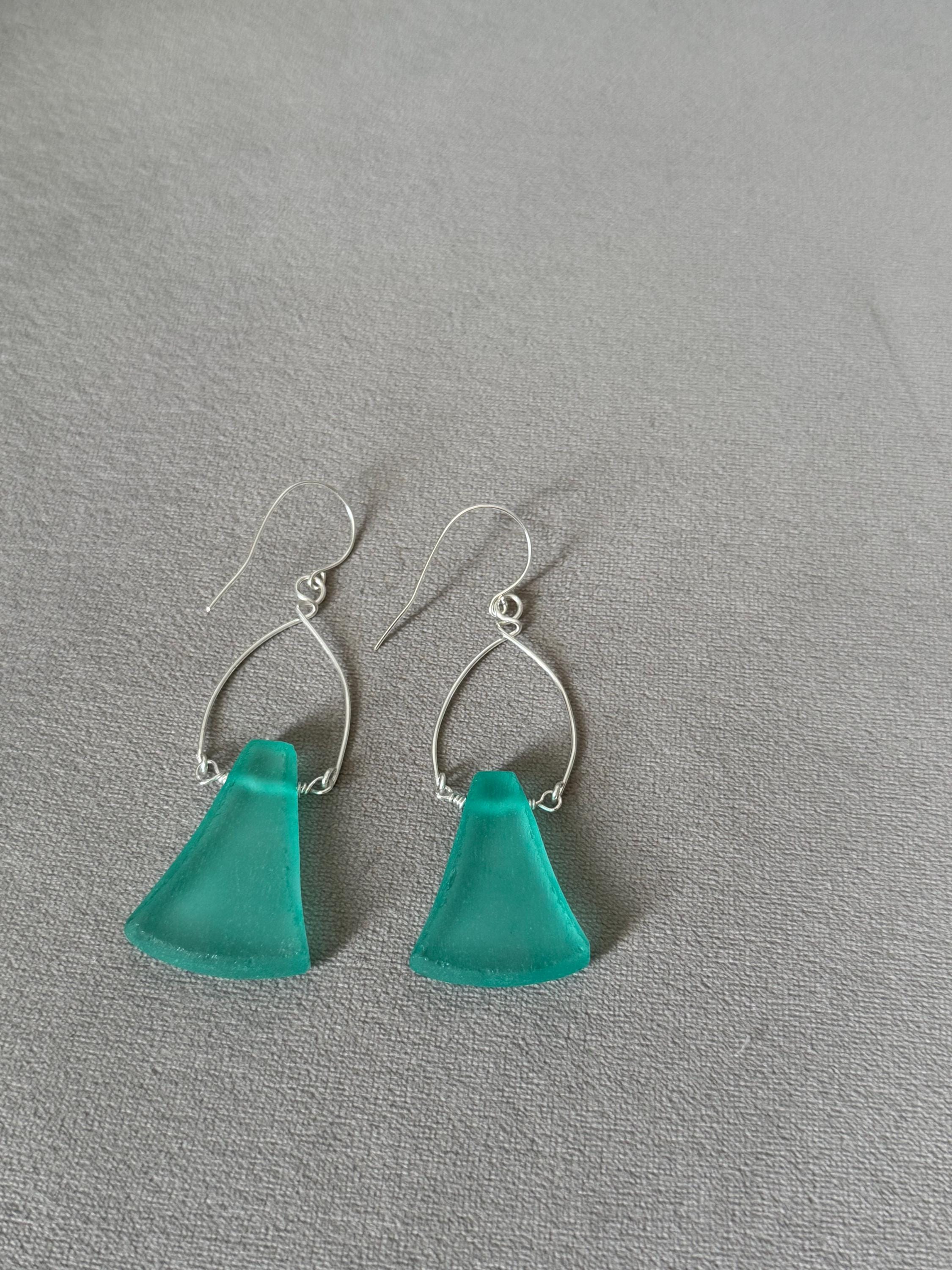 Tidal Crest Sea Glass Earrings