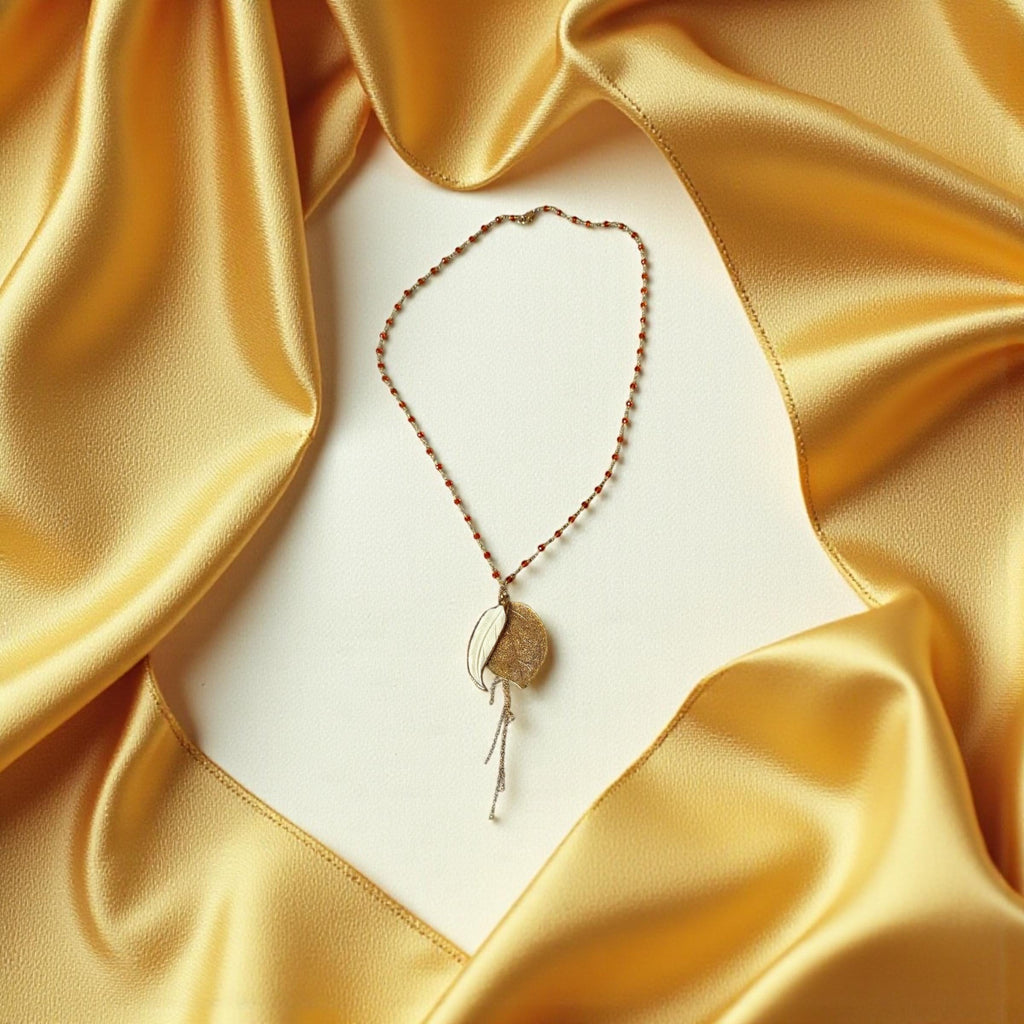 Golden Solstice Leaf Pendant