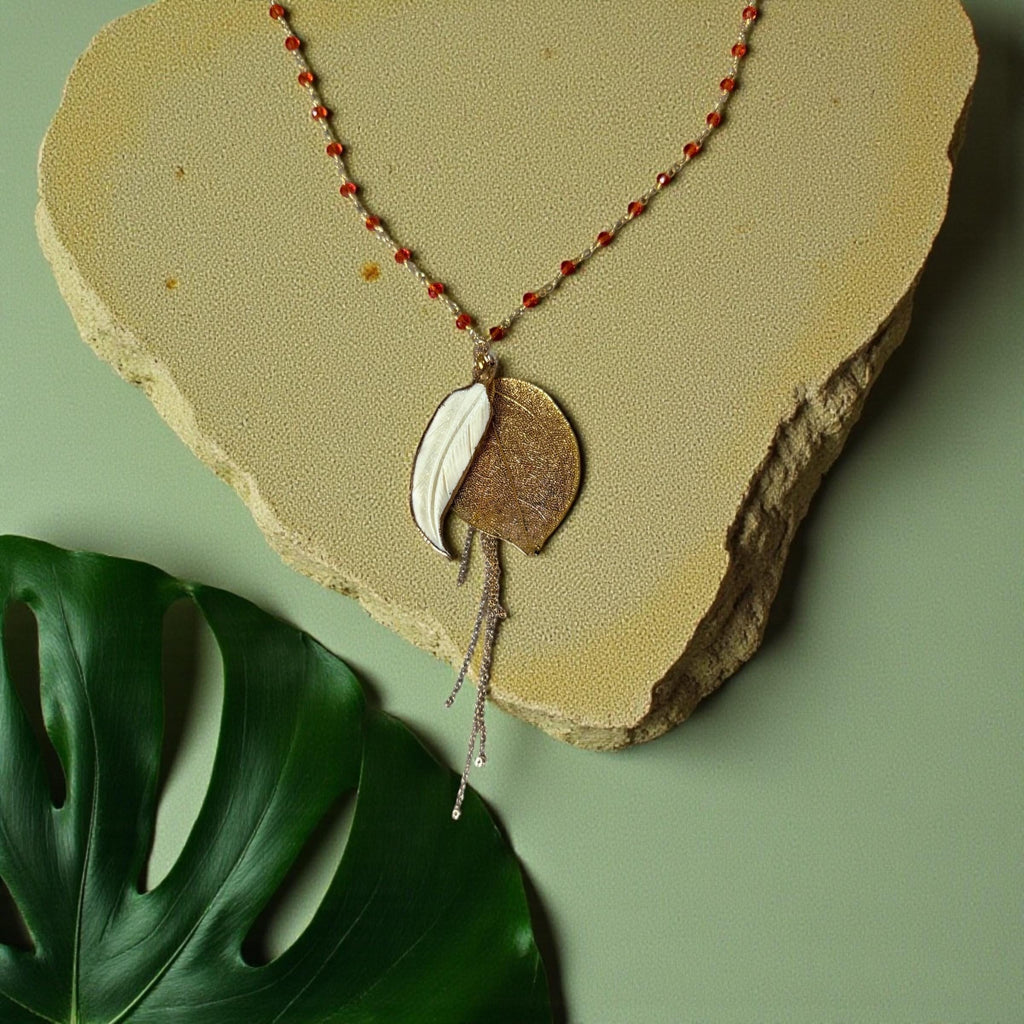 Golden Solstice Leaf Pendant