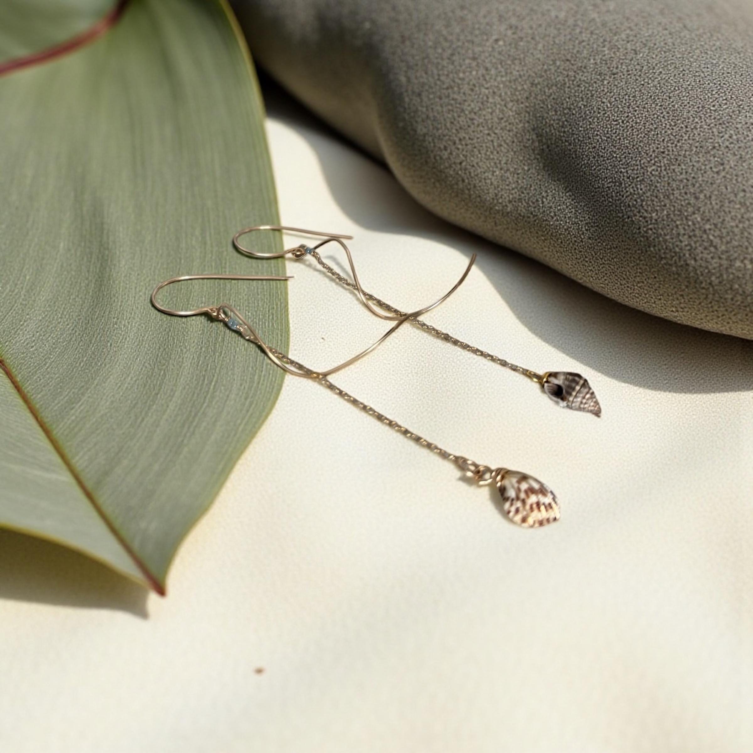 Sculpted Golden Tide Shell Earrings