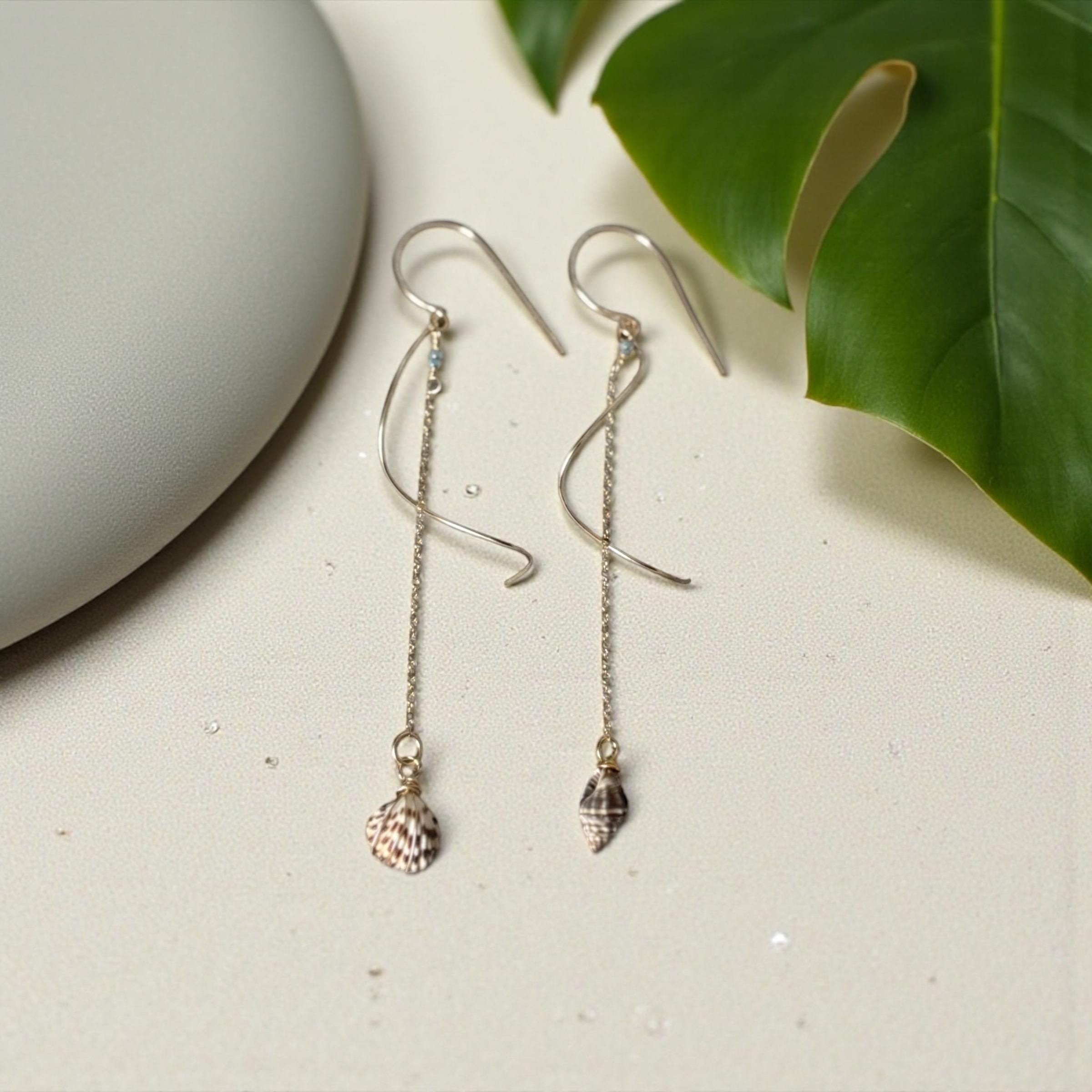 Sculpted Golden Tide Shell Earrings