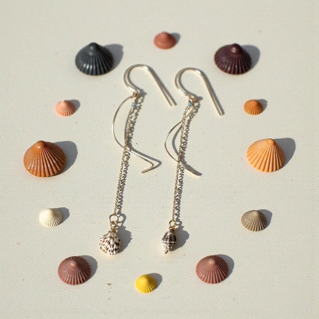 Sculpted Golden Tide Shell Earrings