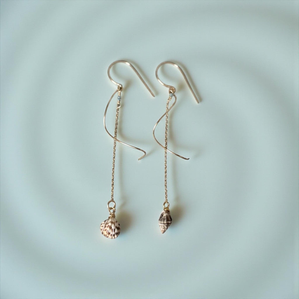 Sculpted Golden Tide Shell Earrings