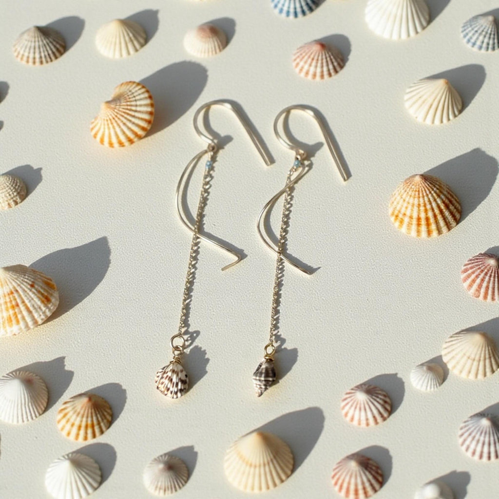 Sculpted Golden Tide Shell Earrings