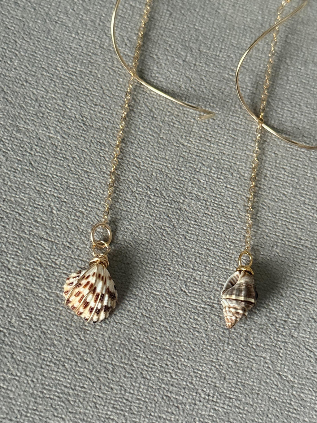Sculpted Golden Tide Shell Earrings