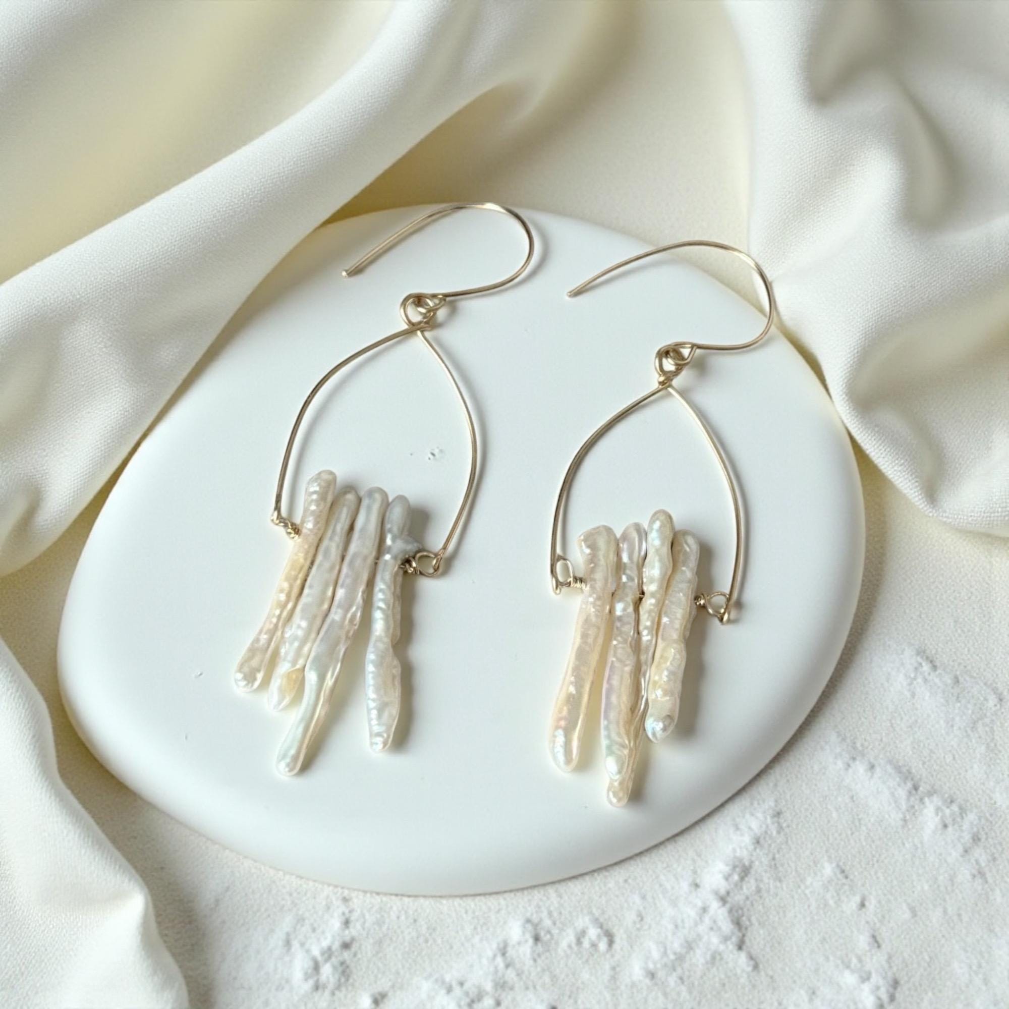 Tidal Luxe Keishi Fringe Earrings
