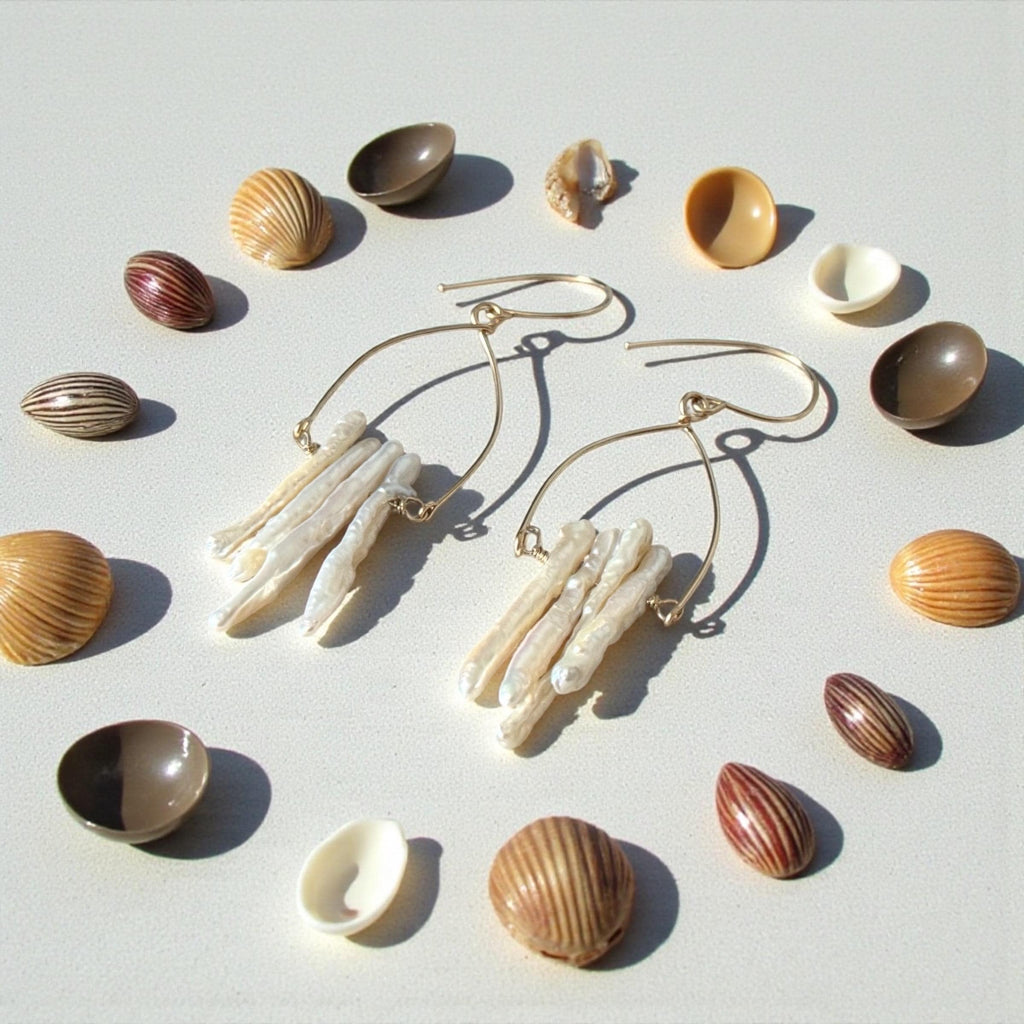 Tidal Luxe Keishi Fringe Earrings