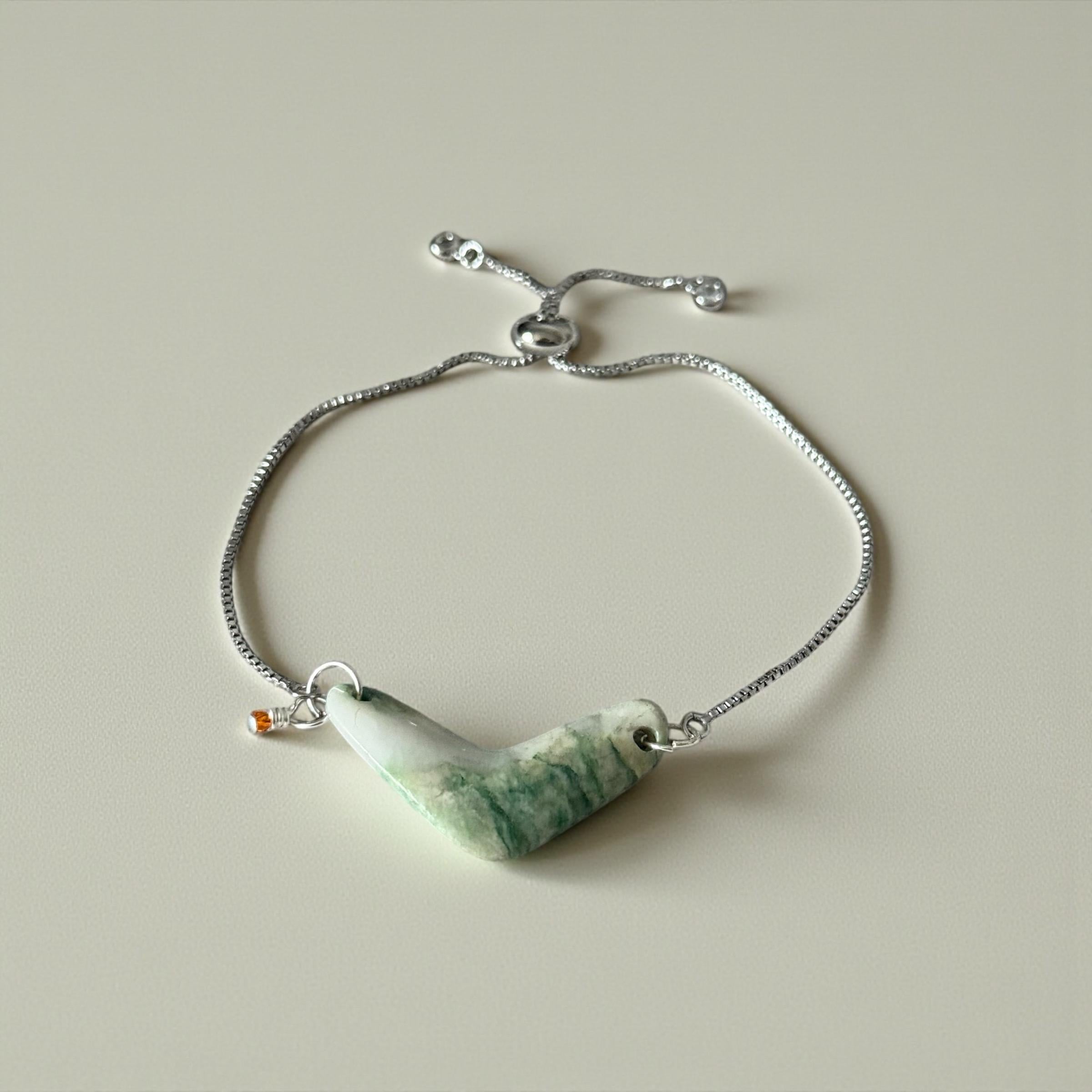 Arctic Jade Crest Slider Bolo Bracelet