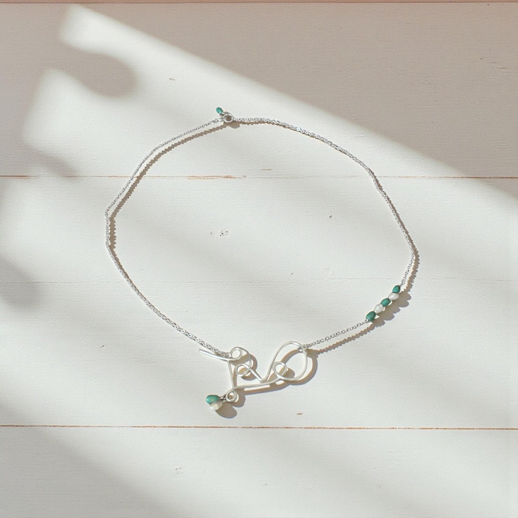 Love Sterling Silver Wire-Art Necklace