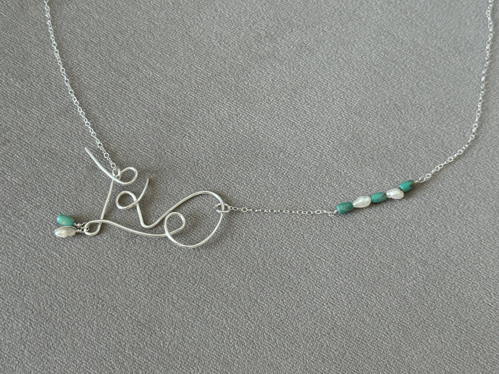 Love Sterling Silver Wire-Art Necklace