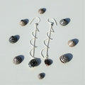 Monochrome Spiral Sterling Silver Hawaiian Shell Earrings