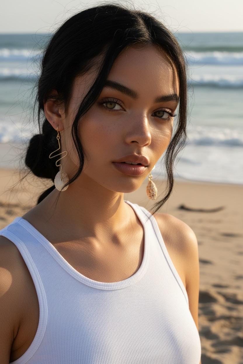 Sculpted Golden Currents Hawaiian Shell Earrings