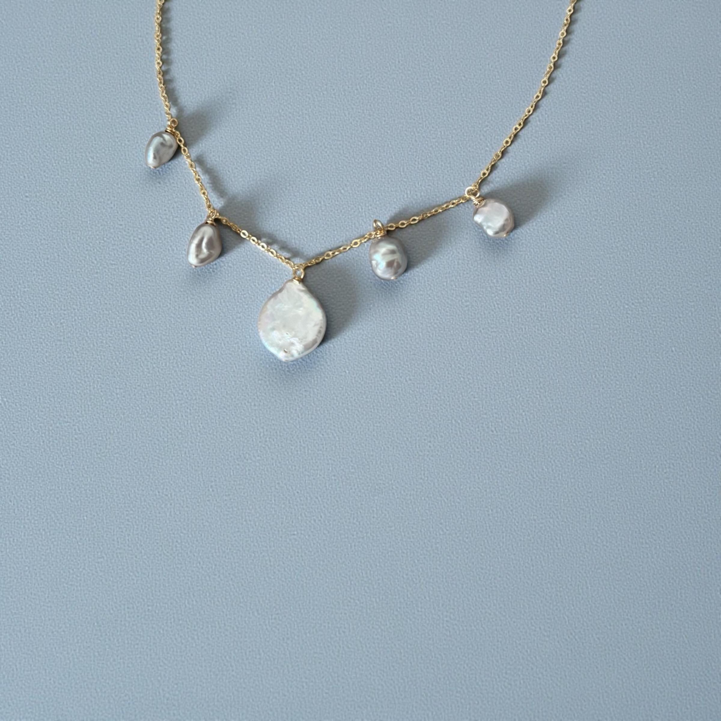 Lunar Tides Baroque Pearl Drop Necklace