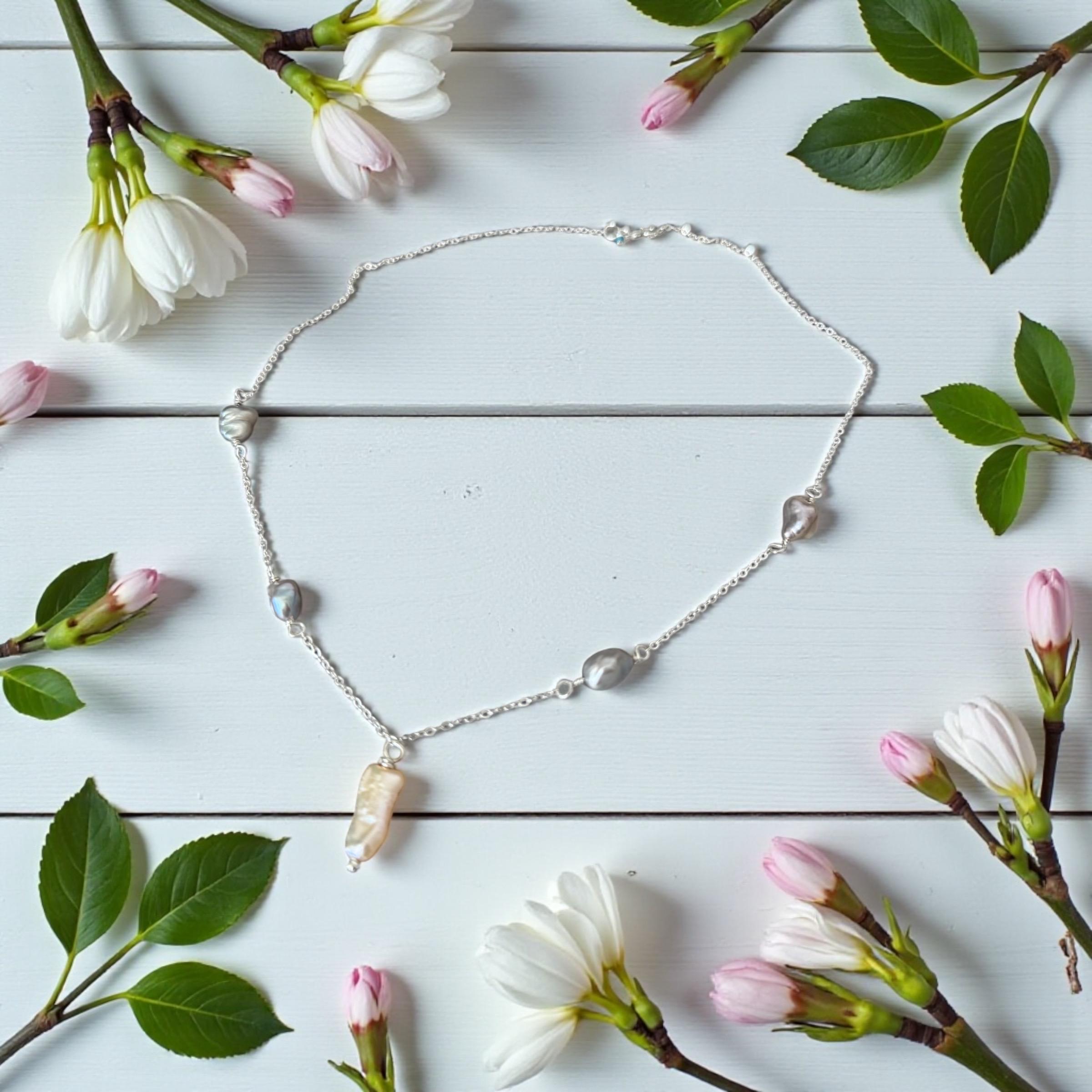 Silver Tide Baroque Pearl Necklace