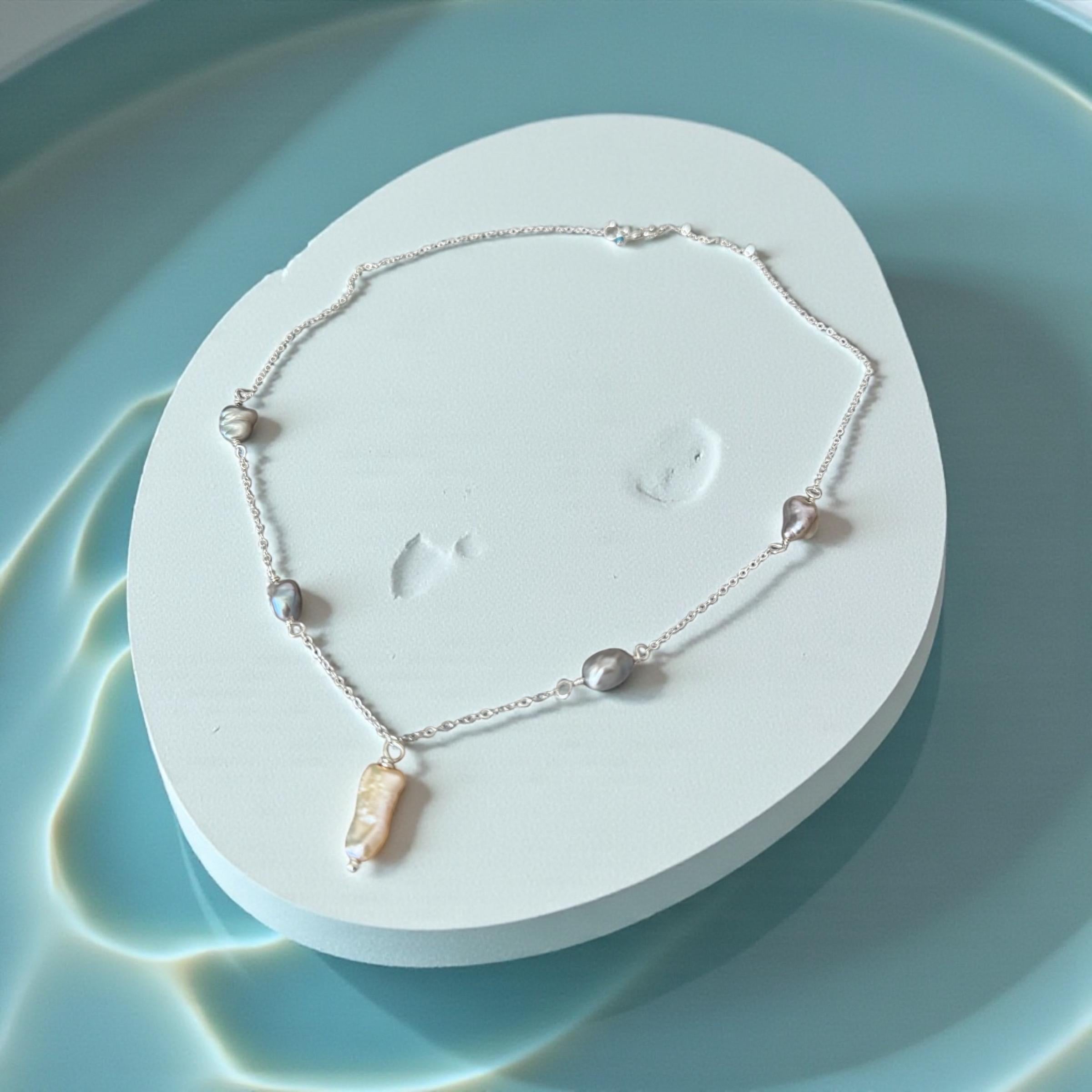 Silver Tide Baroque Pearl Necklace