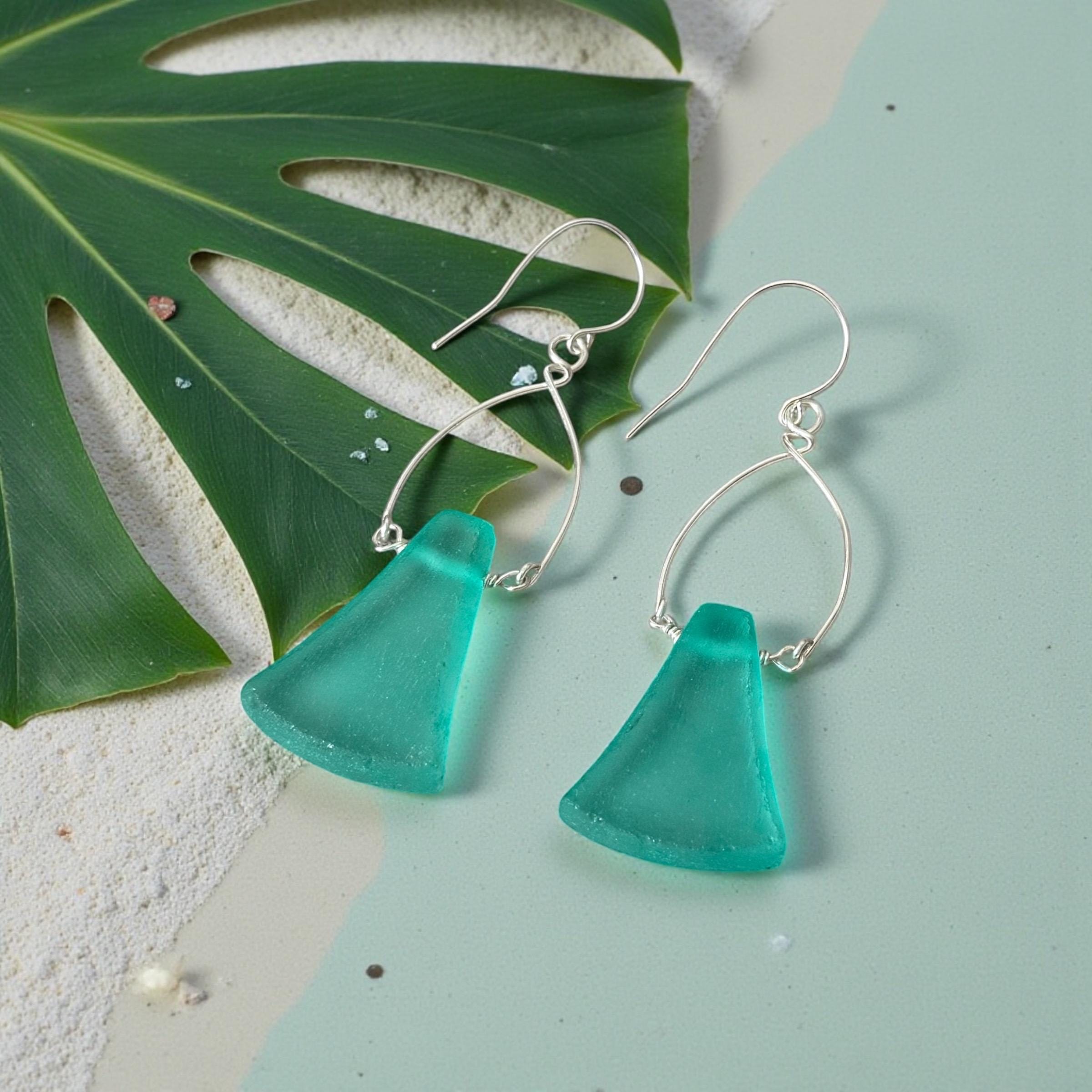Tidal Crest Sea Glass Earrings