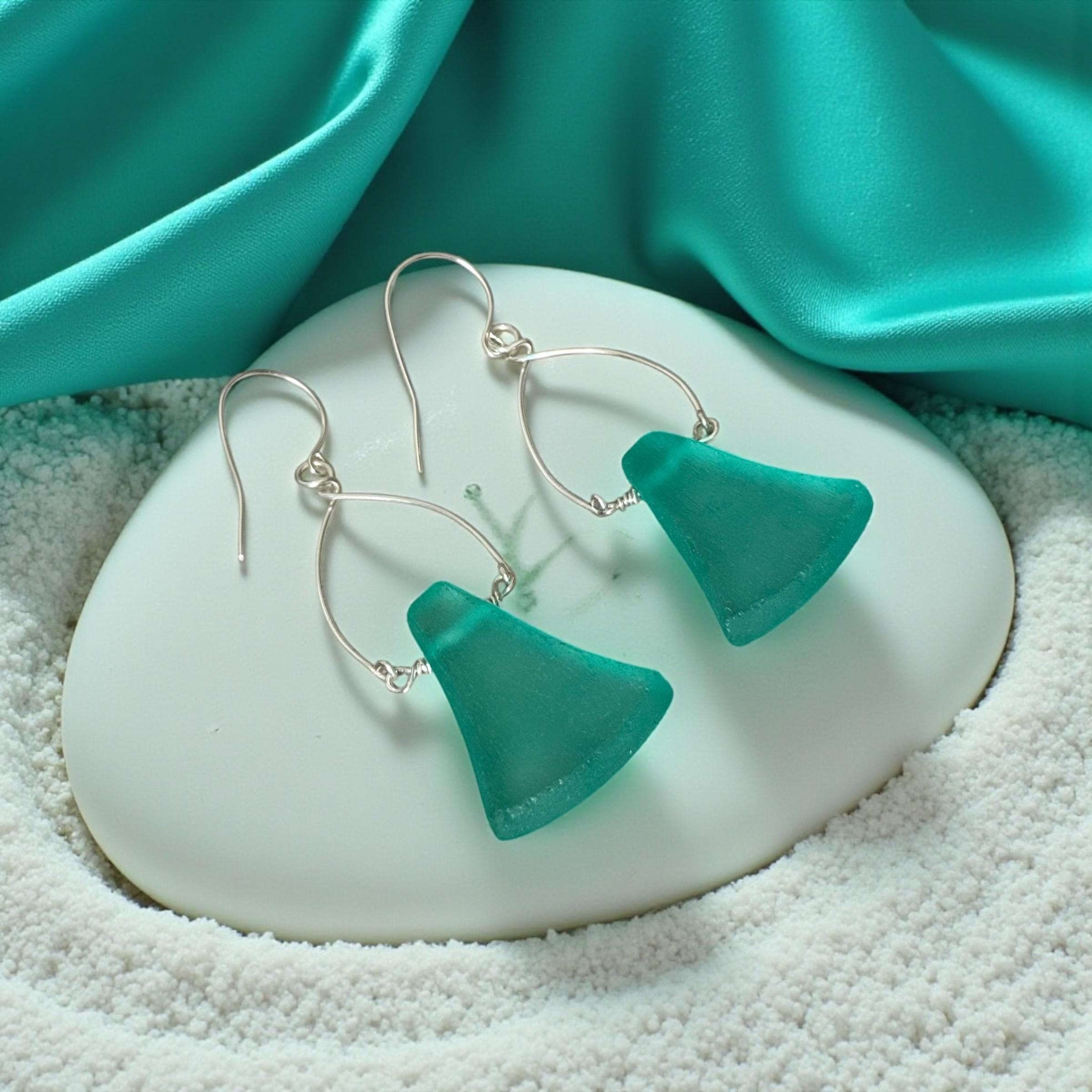 Tidal Crest Sea Glass Earrings