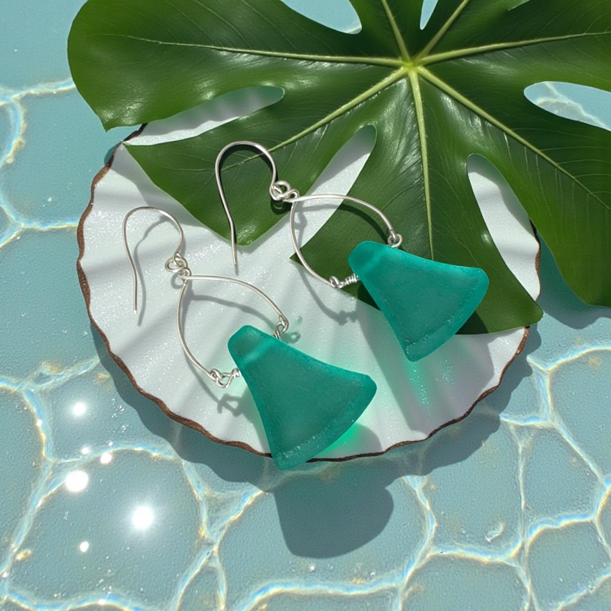 Tidal Crest Sea Glass Earrings