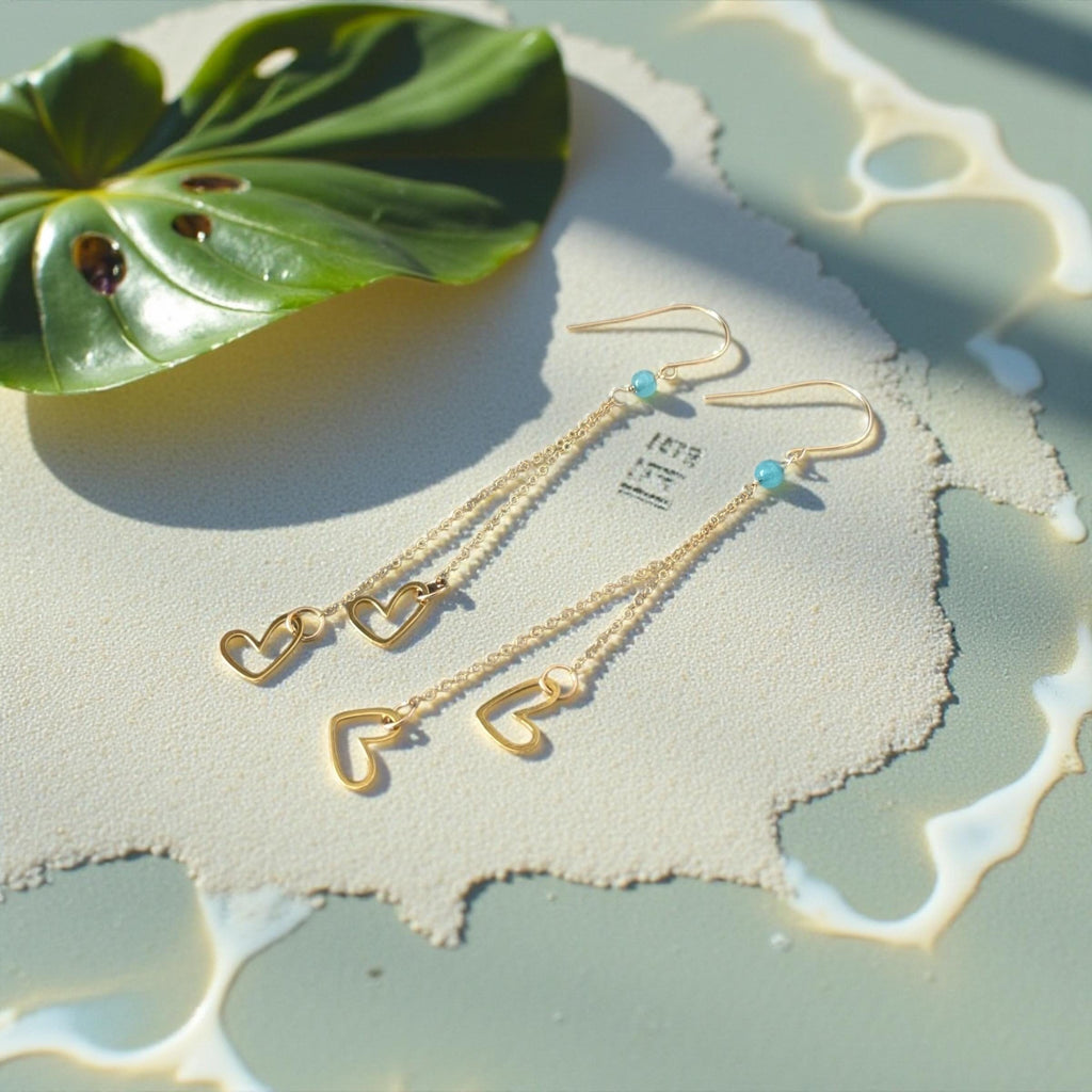 Azure Heartfall Drop Earrings