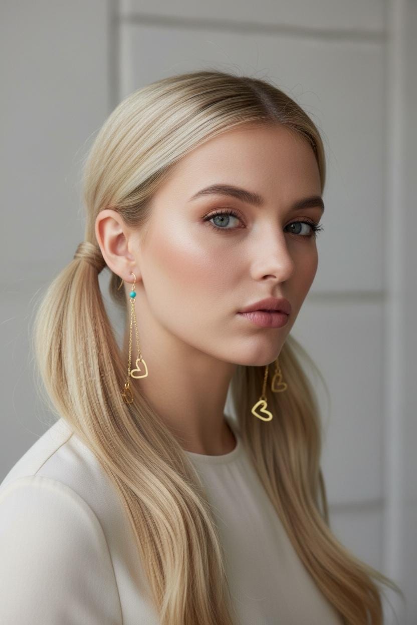 Azure Heartfall Drop Earrings