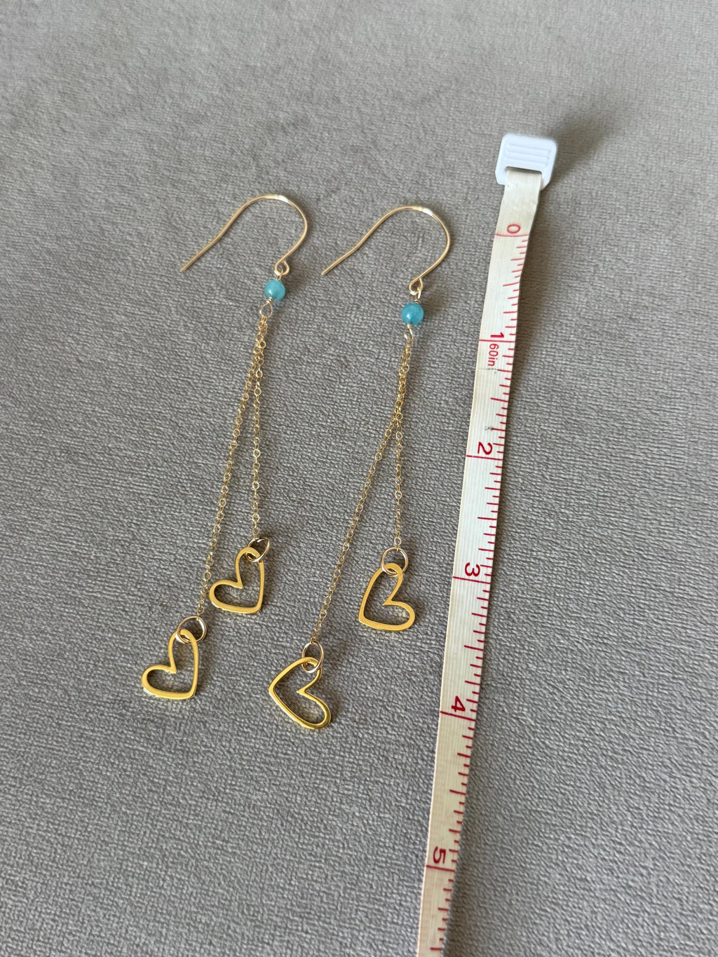 Azure Heartfall Drop Earrings