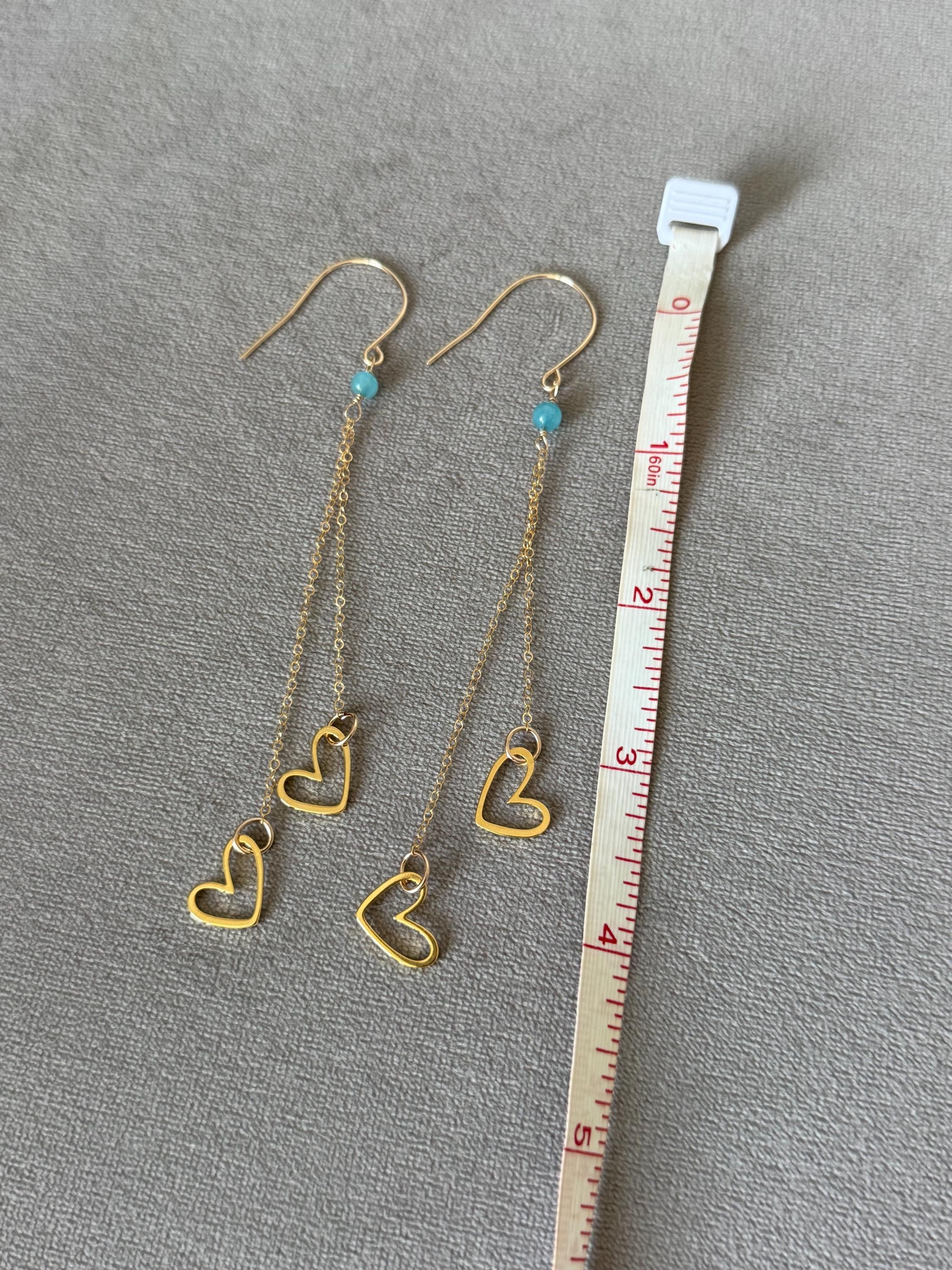 Azure Heartfall Drop Earrings