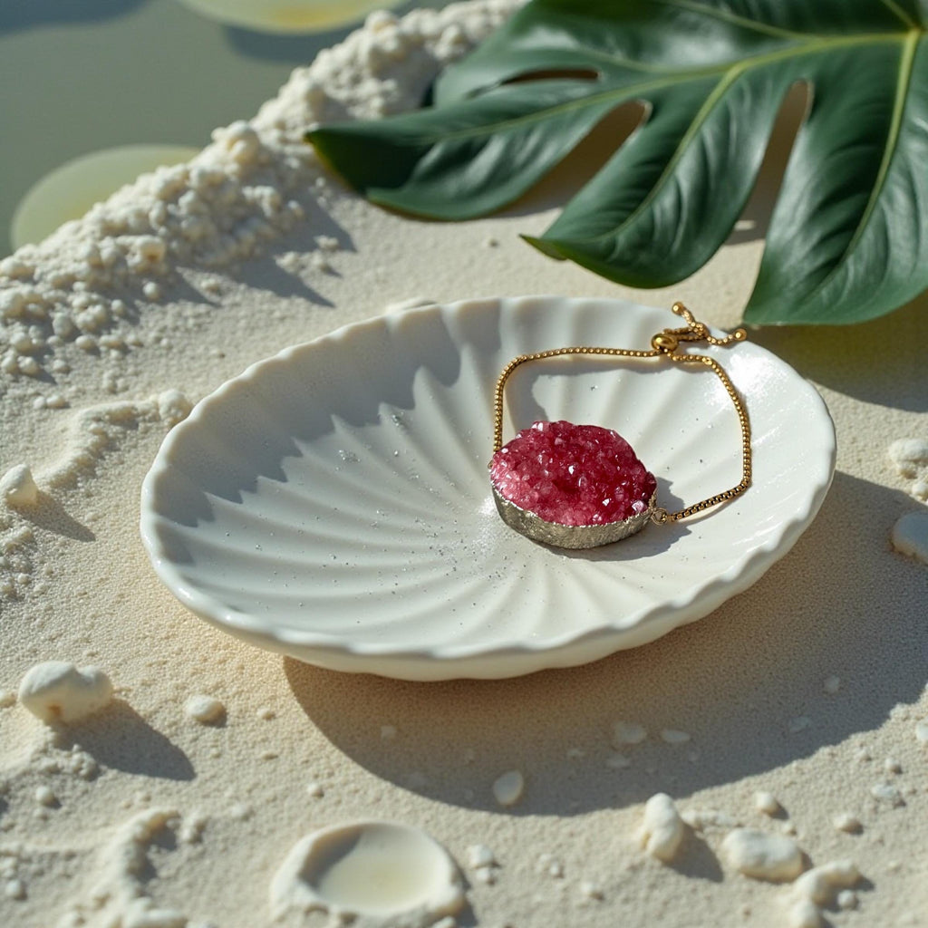 Rose Ember Druzy Bolo Bracelet