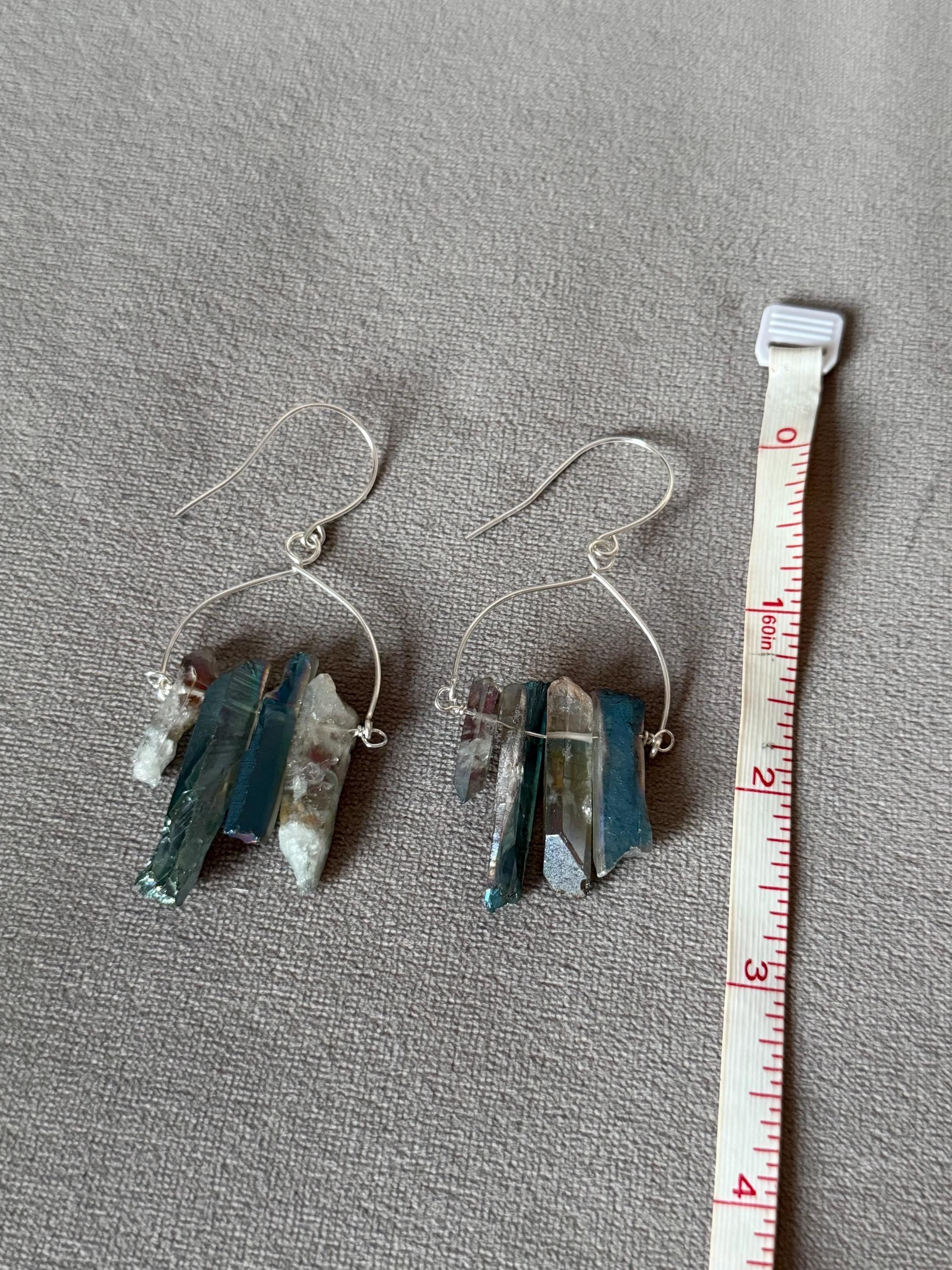 Aqua Tide Quartz Drop Earrings