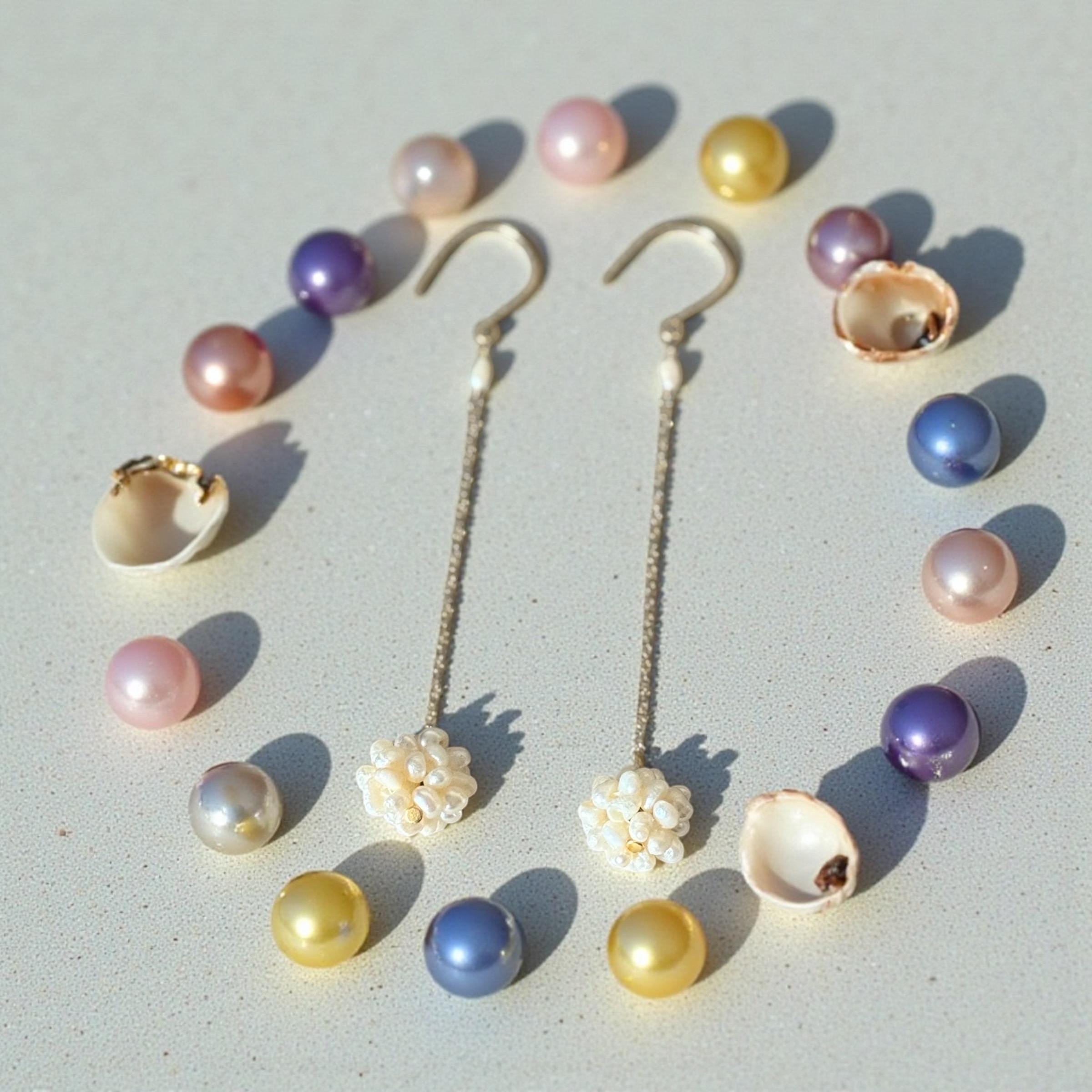 Pearl Cluster Drop Earrings