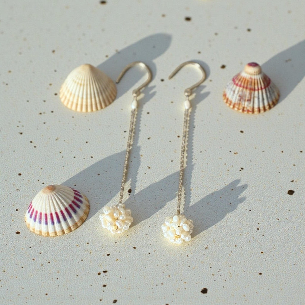 Pearl Cluster Drop Earrings