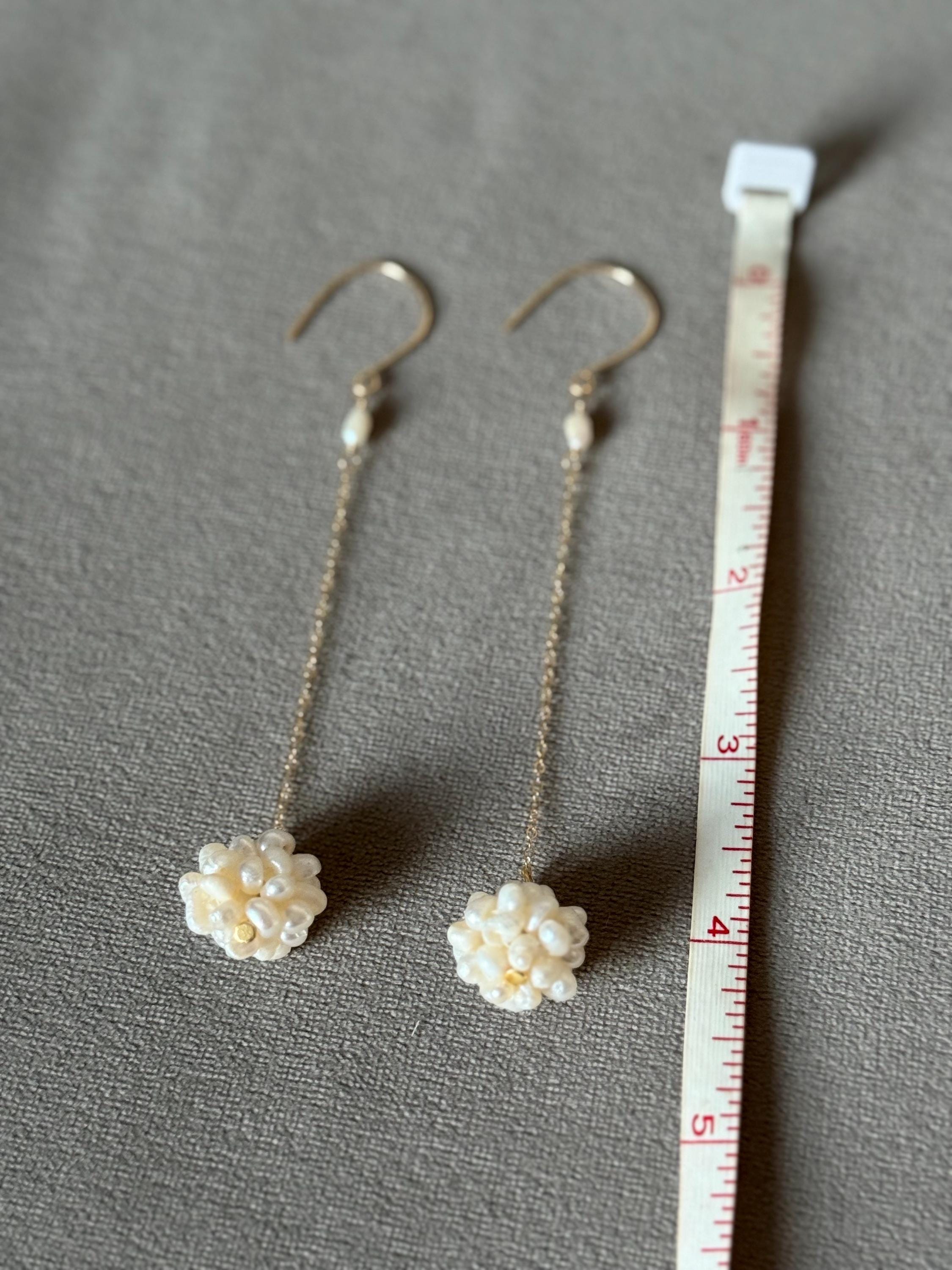 Pearl Cluster Drop Earrings