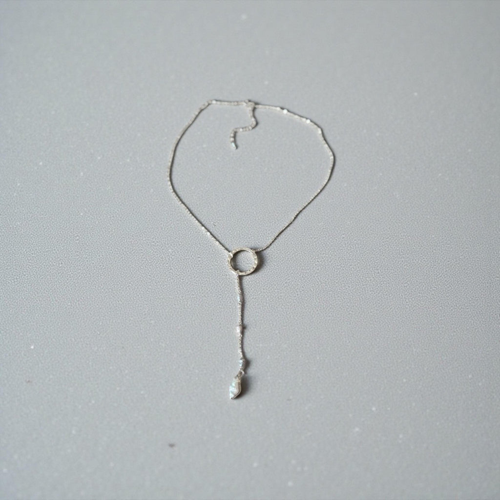 Luna Tide Pearl Lariat Necklace