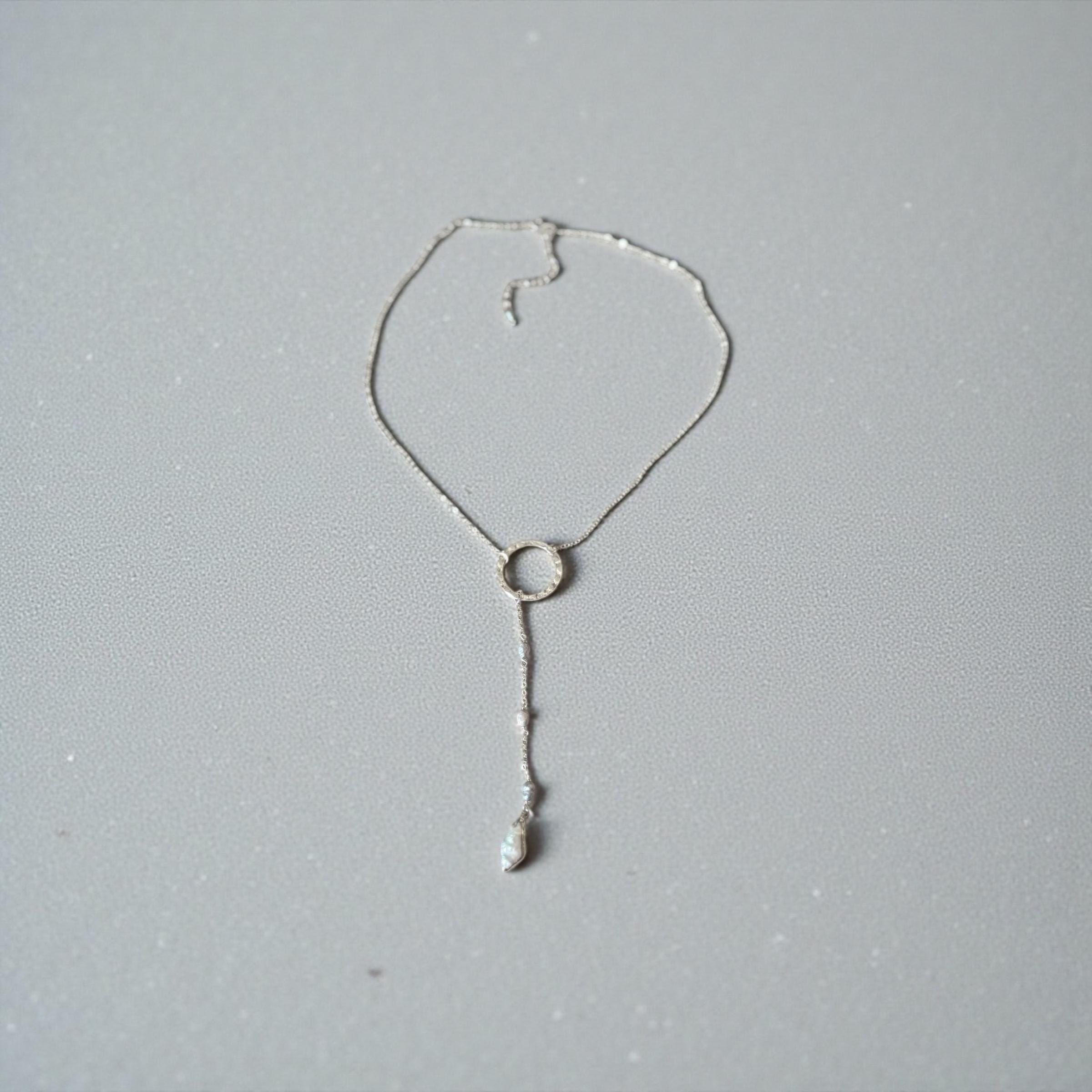 Luna Tide Pearl Lariat Necklace