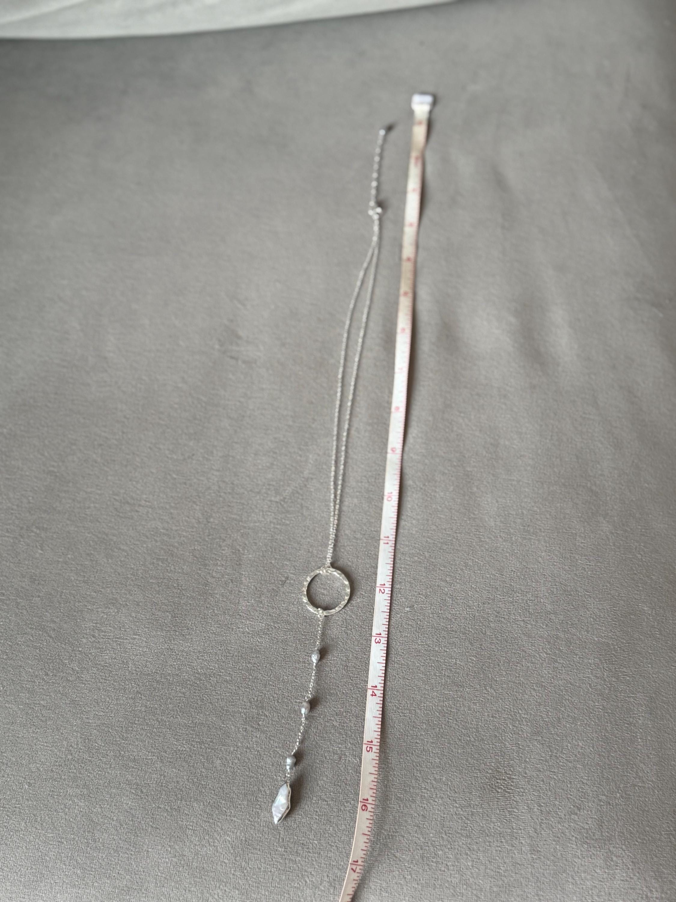 Luna Tide Pearl Lariat Necklace