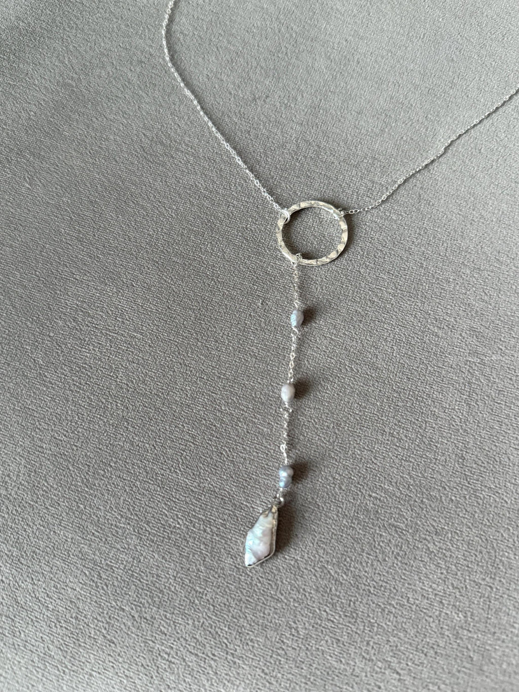 Luna Tide Pearl Lariat Necklace