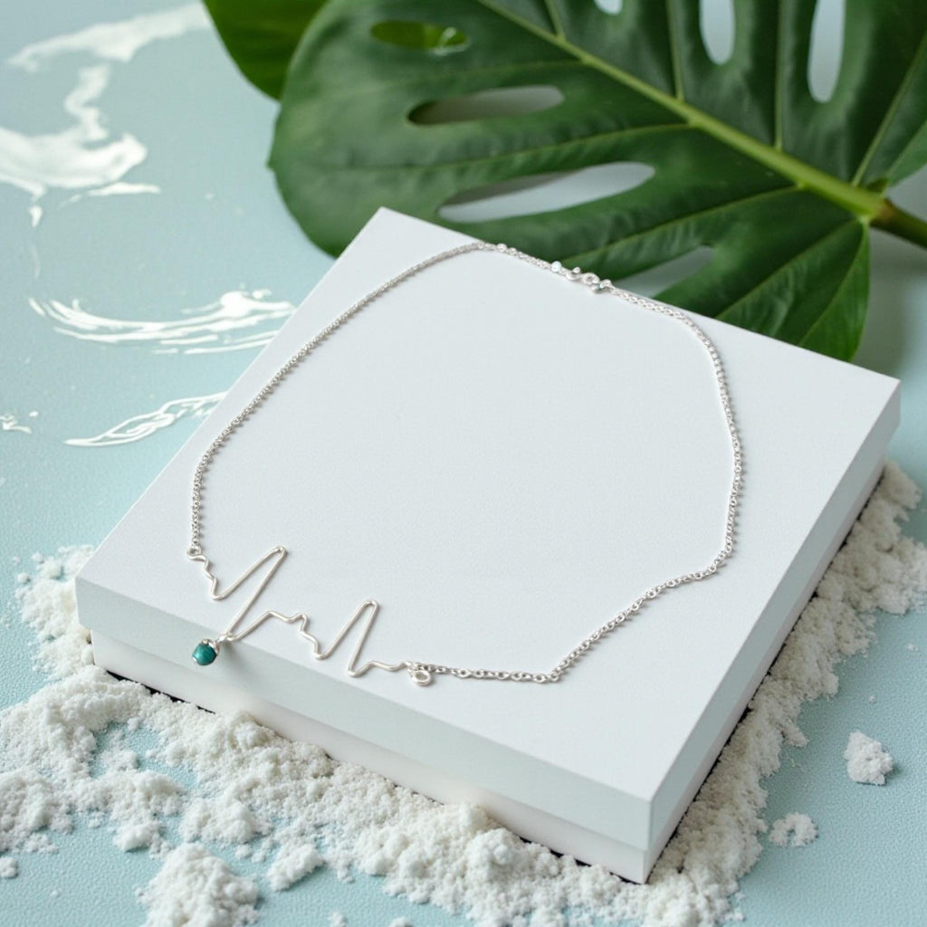 Baby Heartbeat and Birthstone Keepsake Necklace – Custom EKG