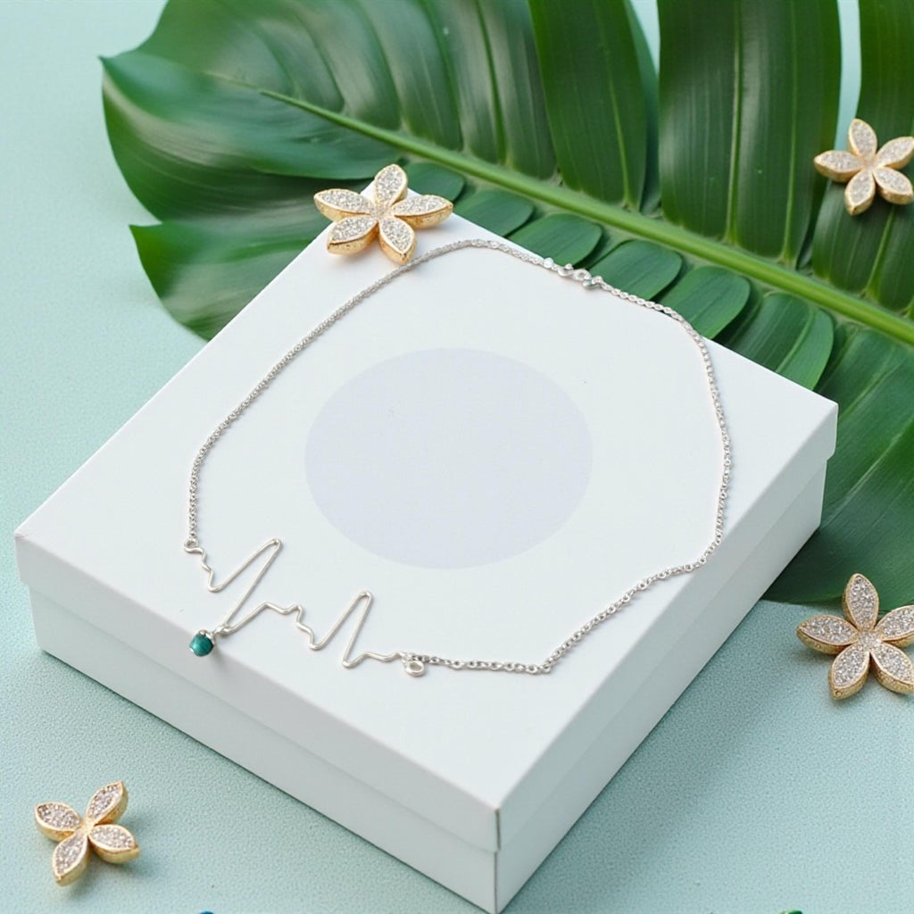 Baby Heartbeat and Birthstone Keepsake Necklace – Custom EKG