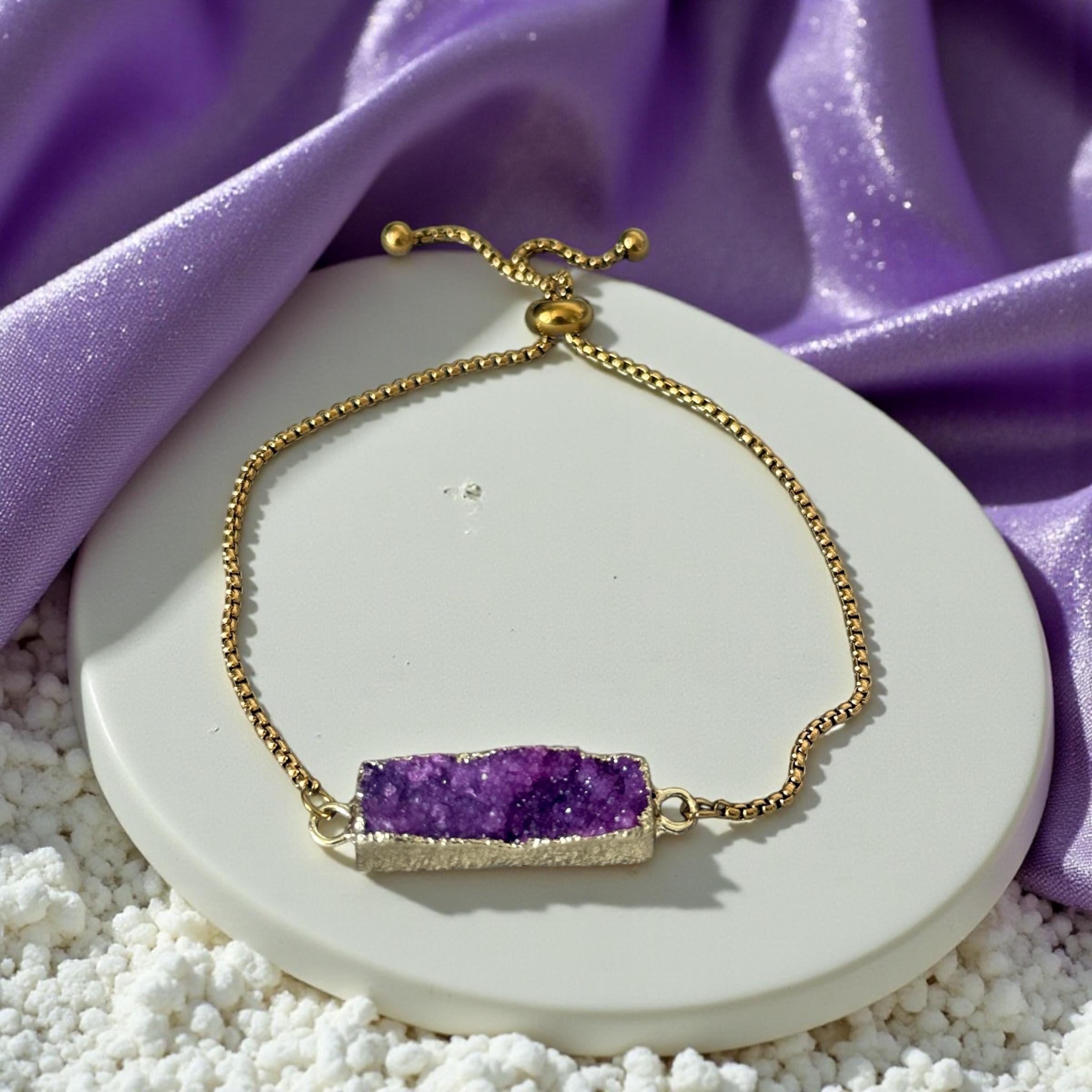 Radiant Crystal Bar Bracelet — [Milky Quartz / Amethyst / Prasiolite]