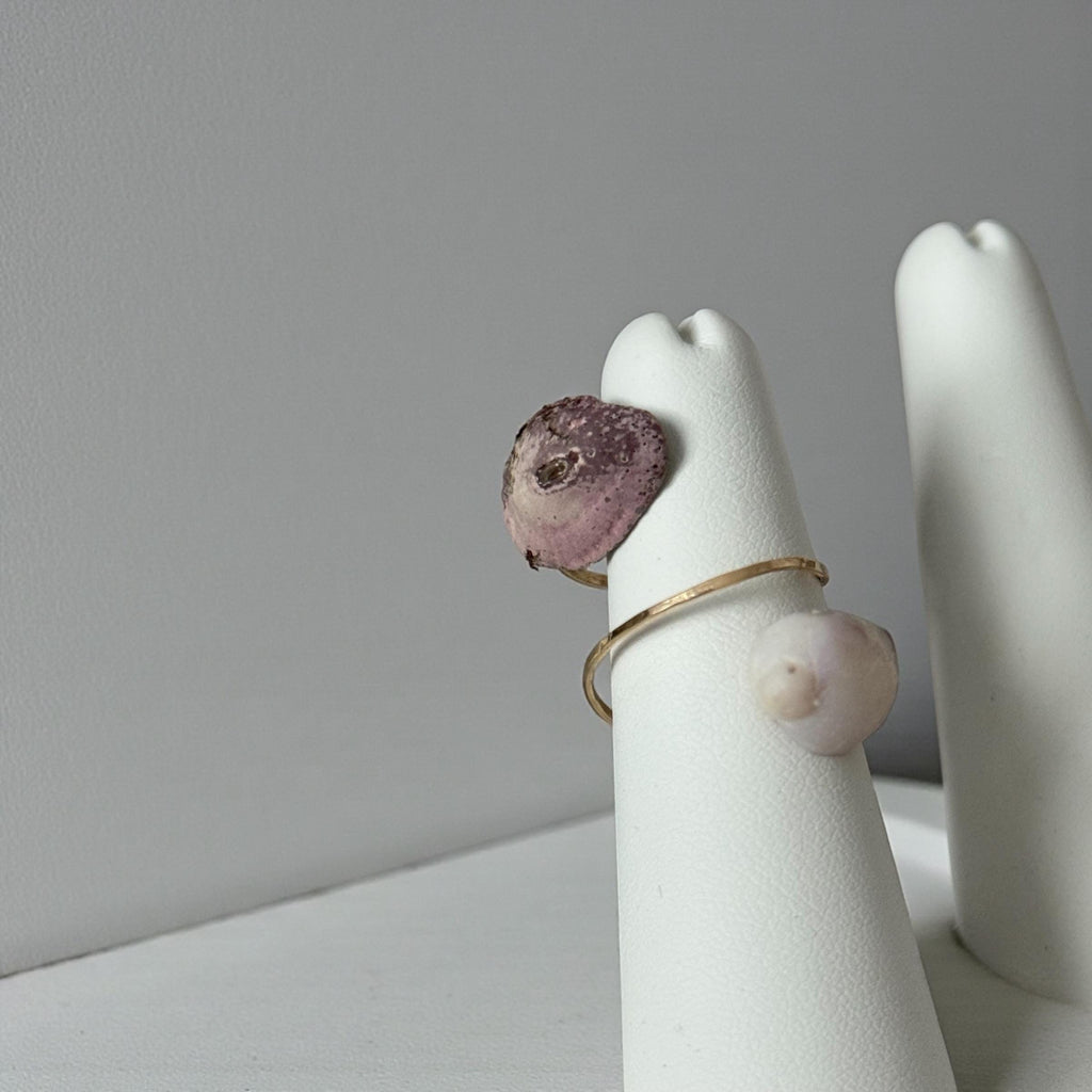 Lilac Tide Hammered Hawaiian Shell Ring