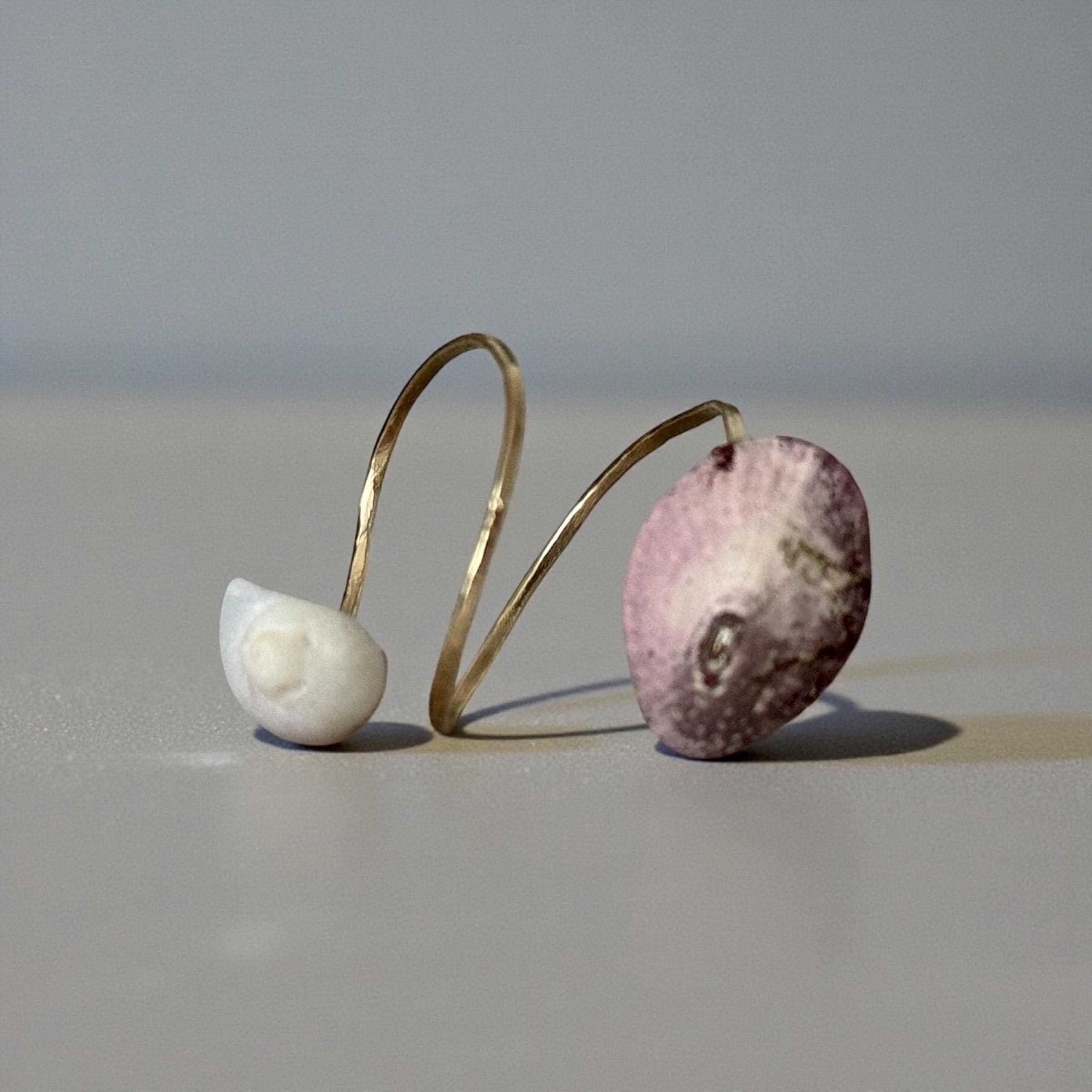 Lilac Tide Hammered Hawaiian Shell Ring