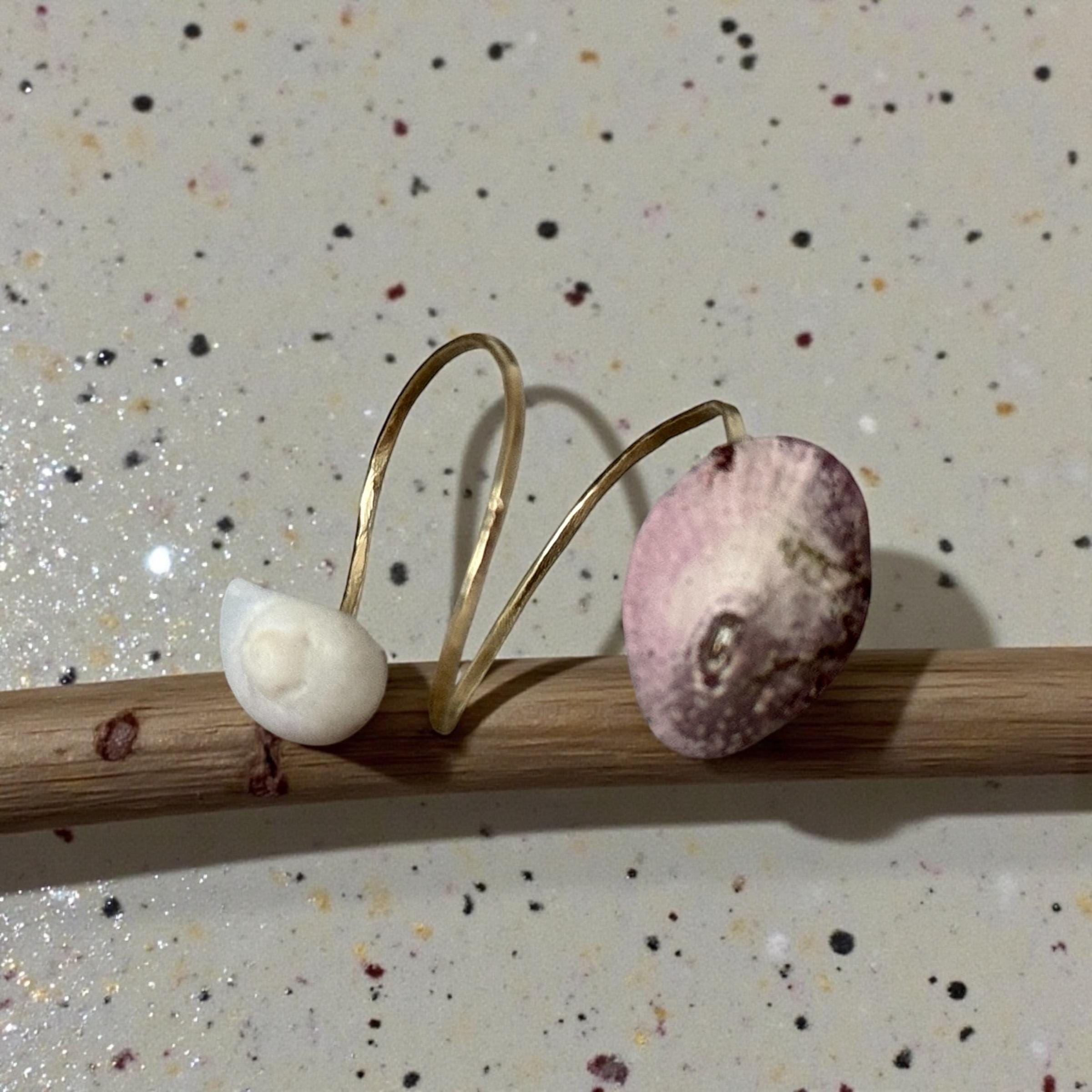 Lilac Tide Hammered Hawaiian Shell Ring