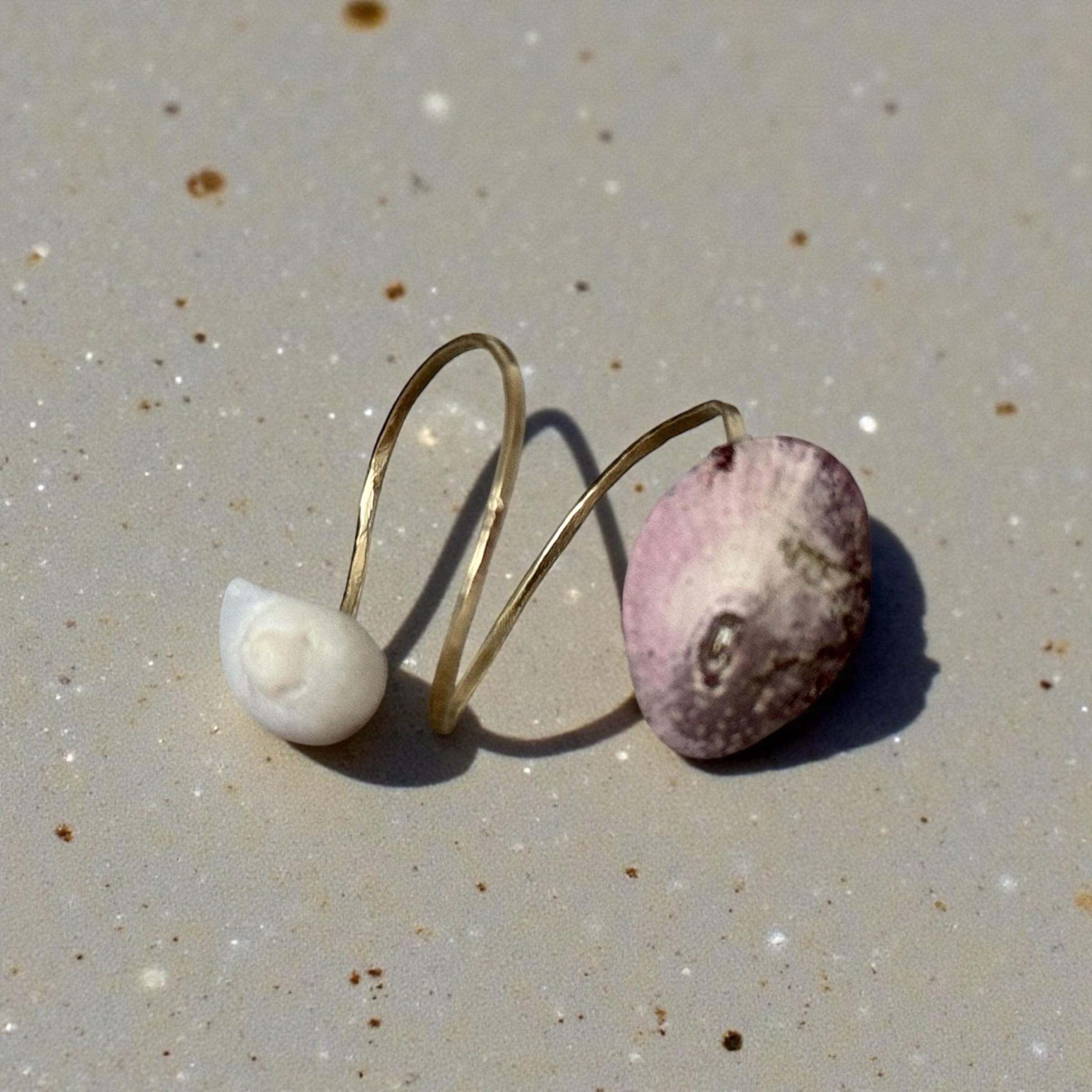 Lilac Tide Hammered Hawaiian Shell Ring