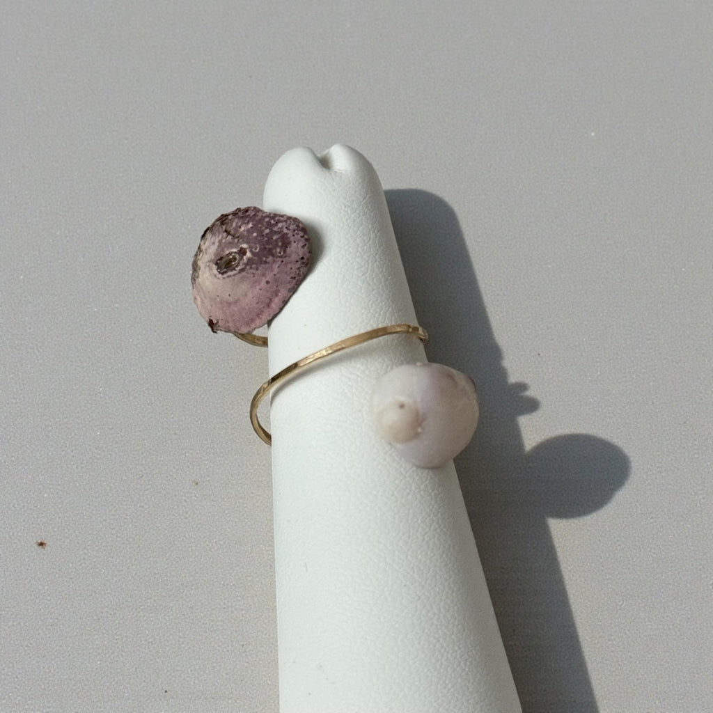 Lilac Tide Hammered Hawaiian Shell Ring