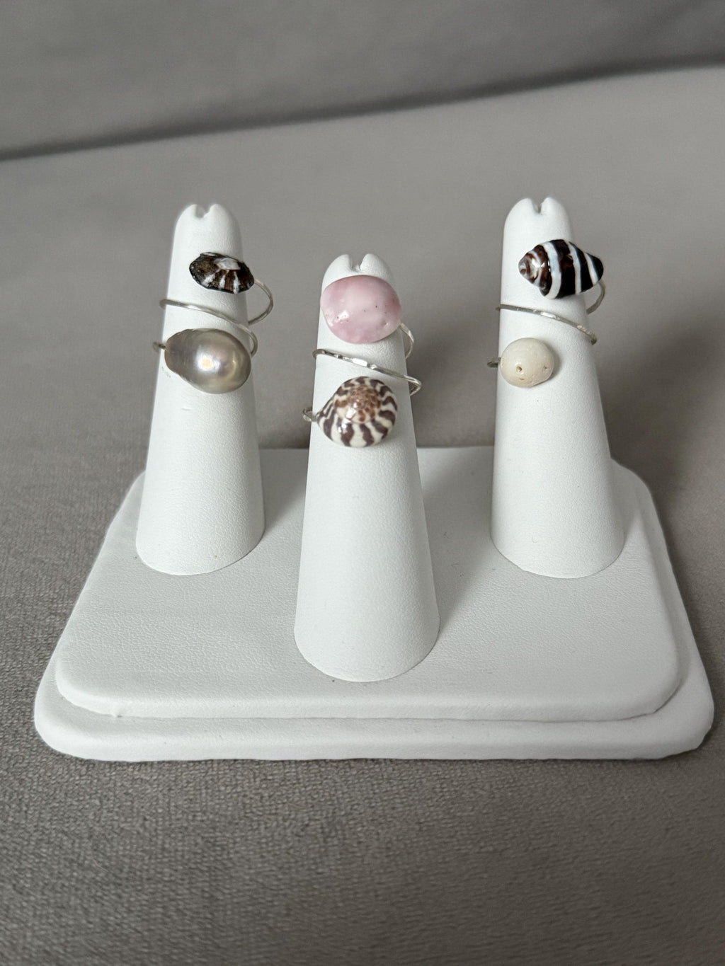 Monochrome Hammered Shell Ring