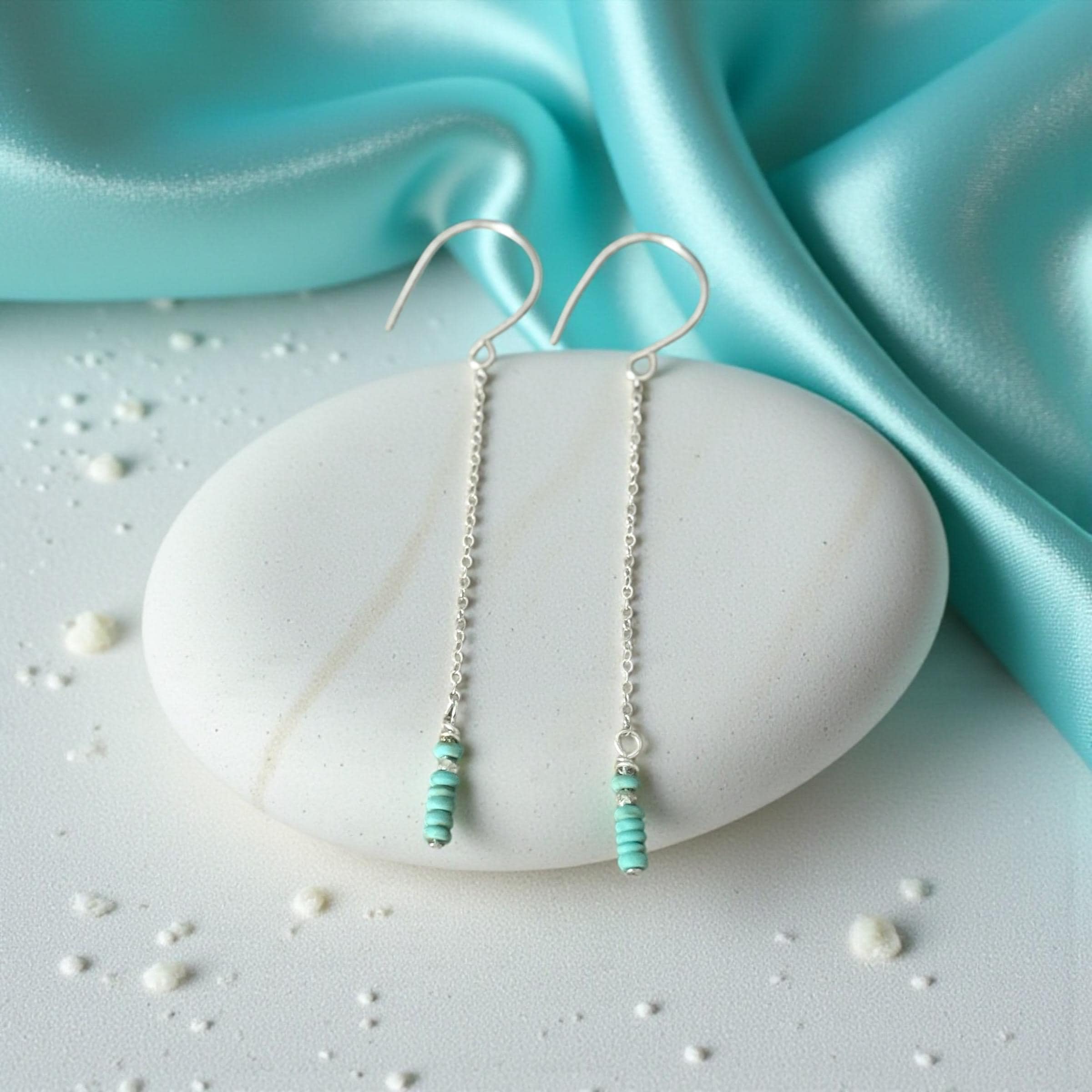 Quiet Current Turquoise Drop Earrings